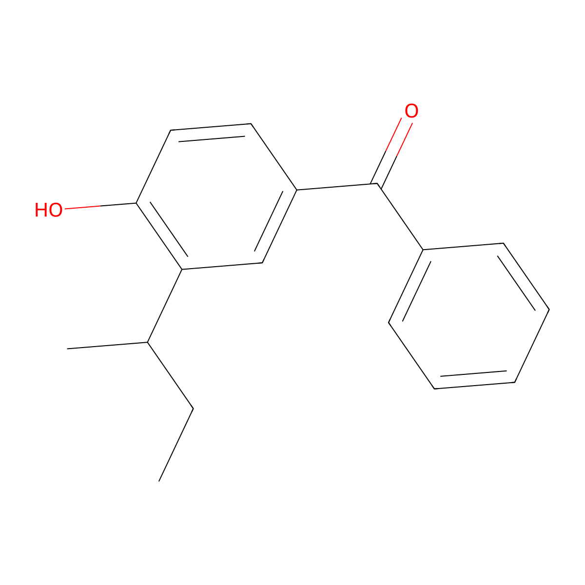 4-Benzoyl-2-(butan-2-yl)phenol molecular structure, CAS 124979-07-3