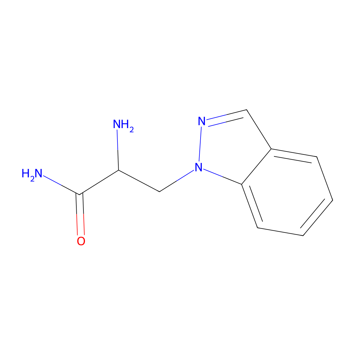 2-Amino-3-(1H-indazol-1-YL)propanamide molecular structure, CAS 1249791-53-4