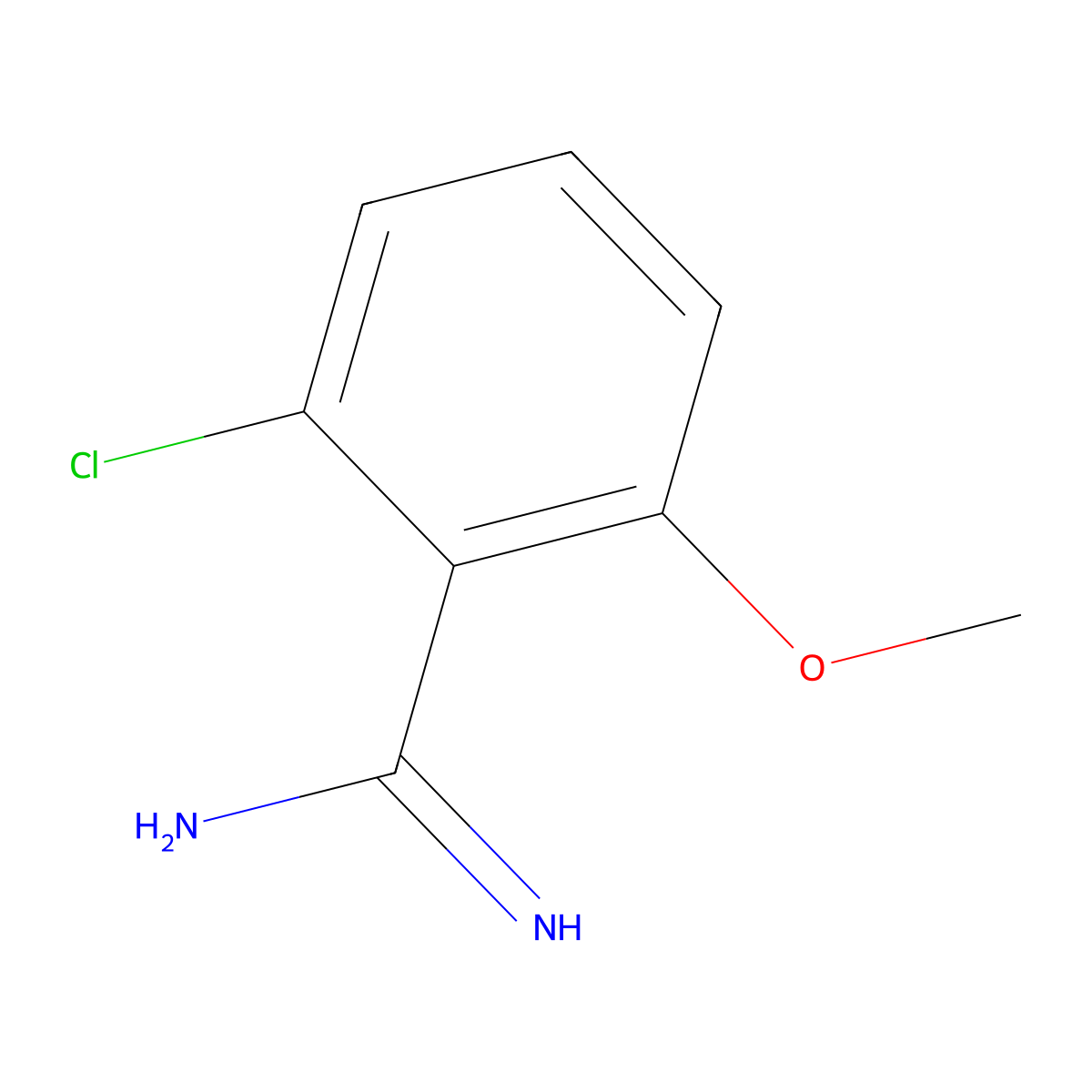 2-Chloro-6-methoxybenzimidamide molecular structure, CAS 1249792-15-1