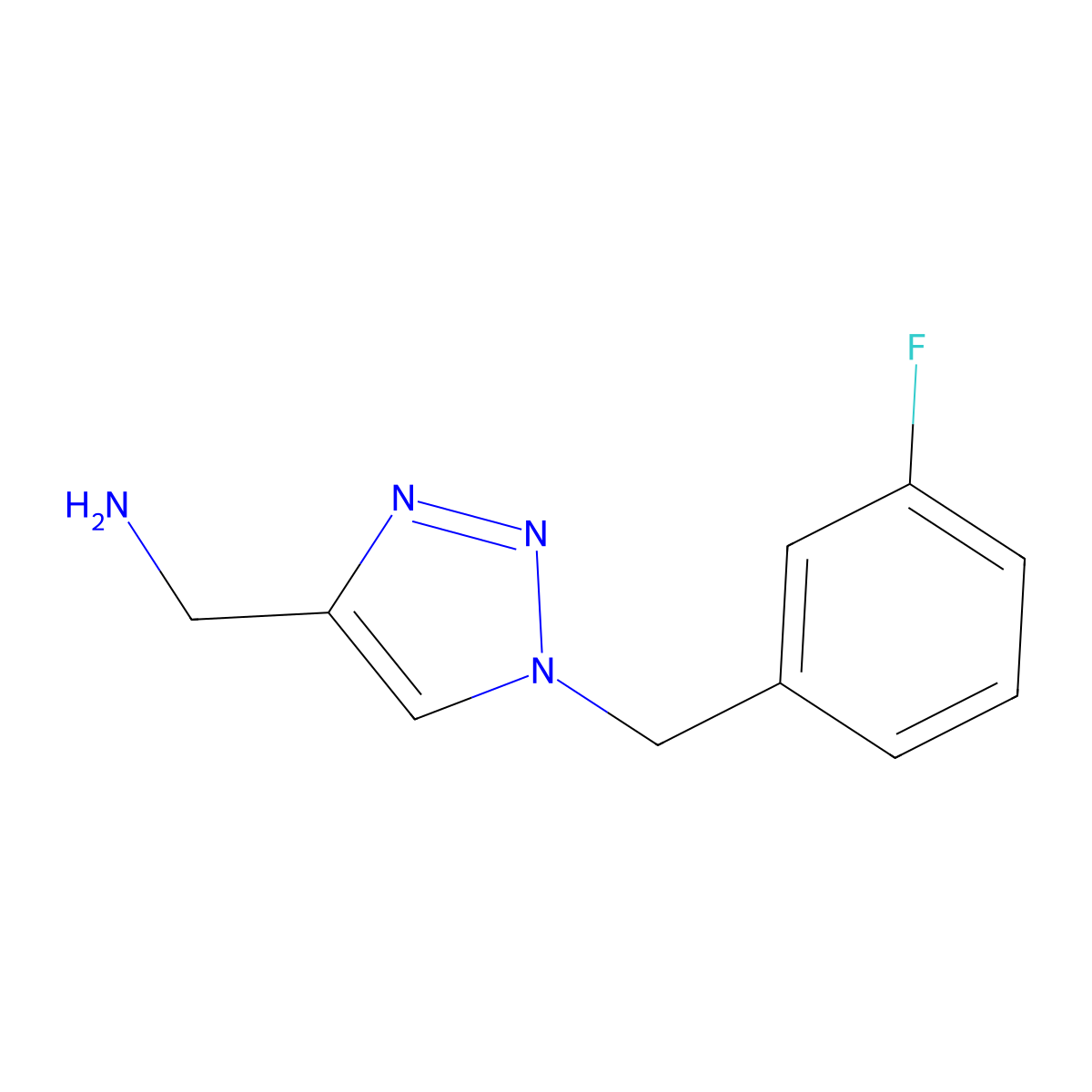 (1-(3-fluorobenzyl)-1H-1,2,3-triazol-4-yl)methanamine molecular structure, CAS 1249794-30-6