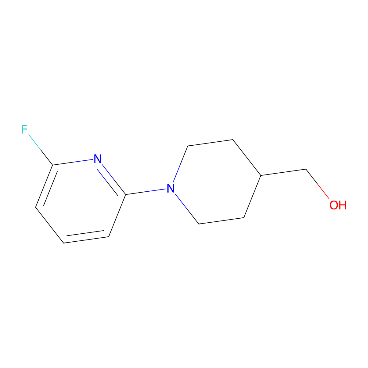 [1-(6-Fluoropyridin-2-yl)piperidin-4-yl]methanol molecular structure, CAS 1249794-96-4