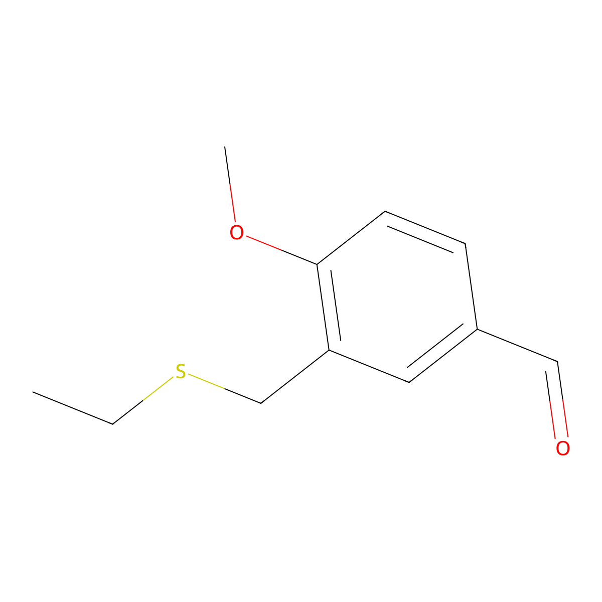 3-((Ethylthio)methyl)-4-methoxybenzaldehyde molecular structure, CAS 1249795-22-9