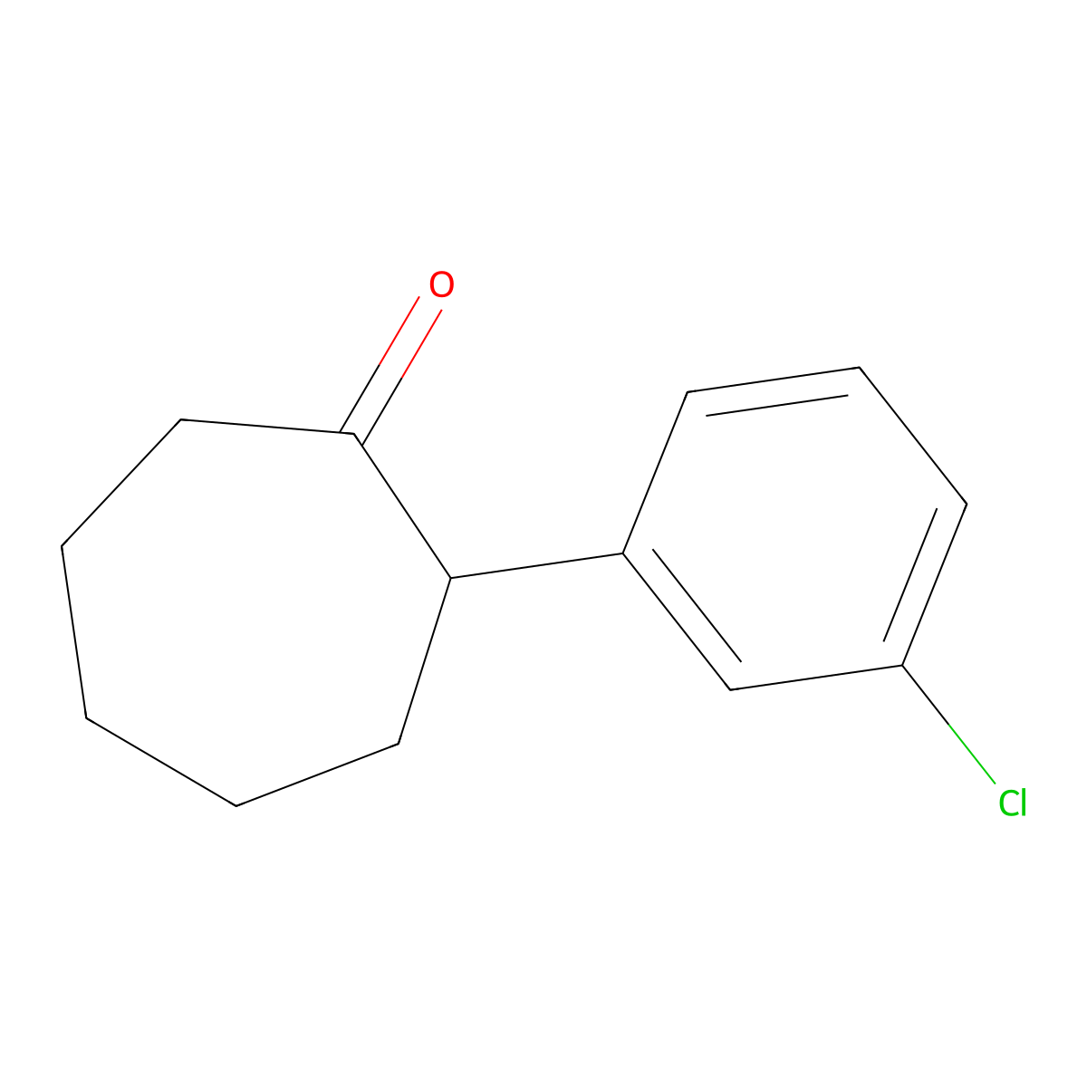 2-(3-Chlorophenyl)cycloheptan-1-one molecular structure, CAS 1249796-99-3