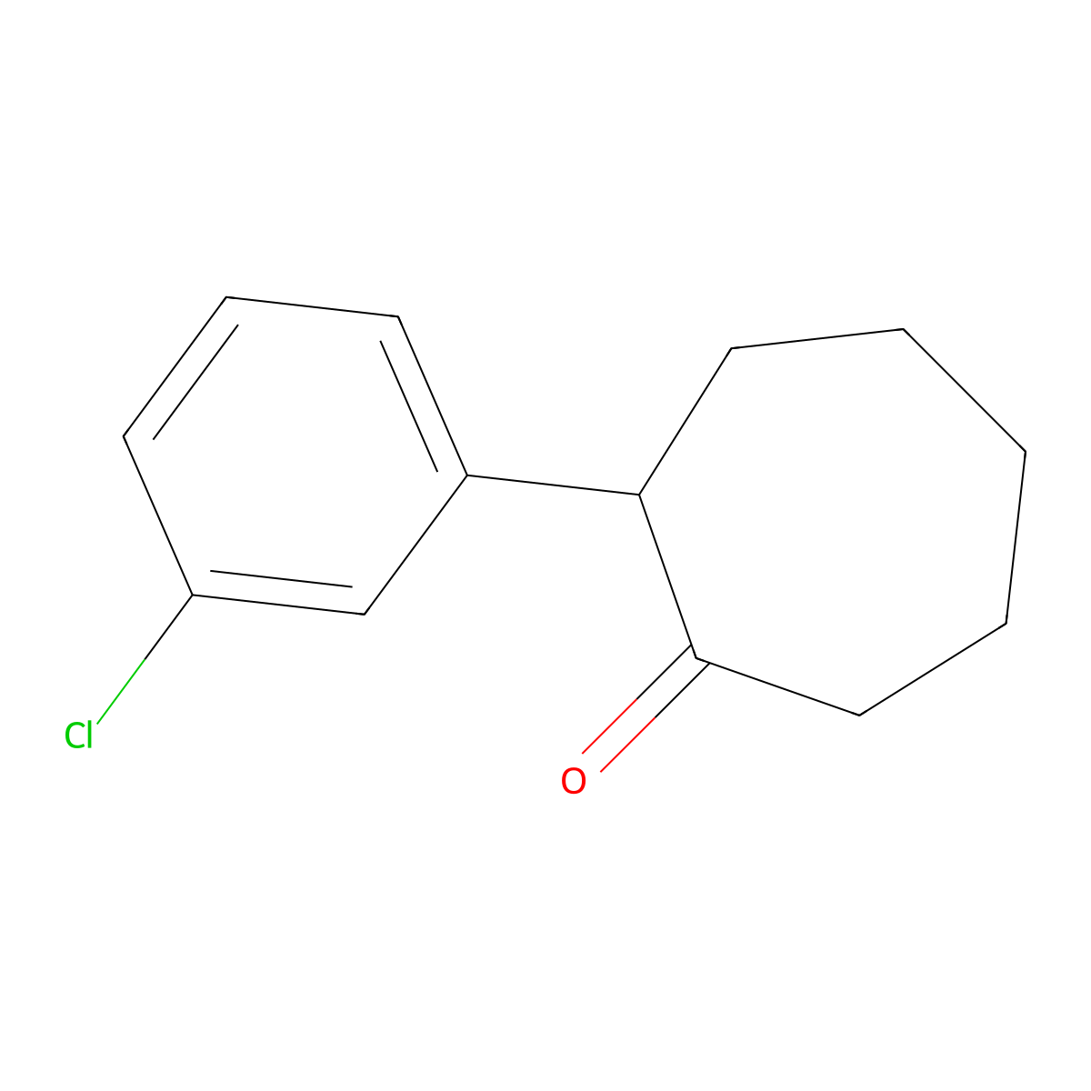 2-(3-Chlorophenyl)cycloheptan-1-one molecular structure, CAS 1249796-99-3