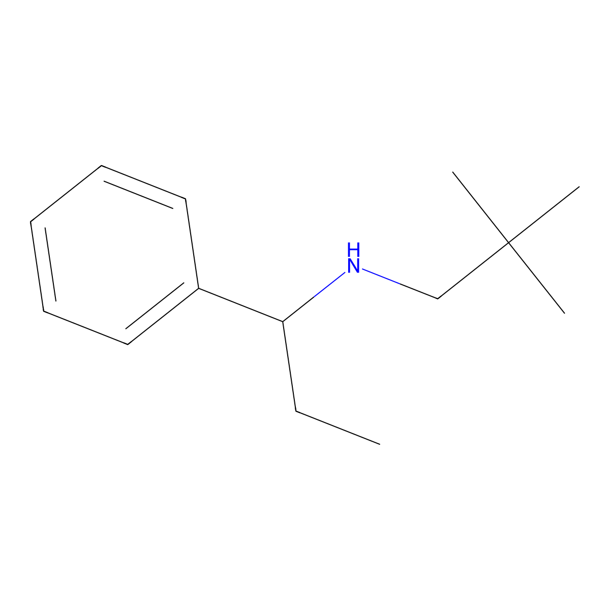 (2,2-Dimethylpropyl)(1-phenylpropyl)amine molecular structure, CAS 1249799-46-9