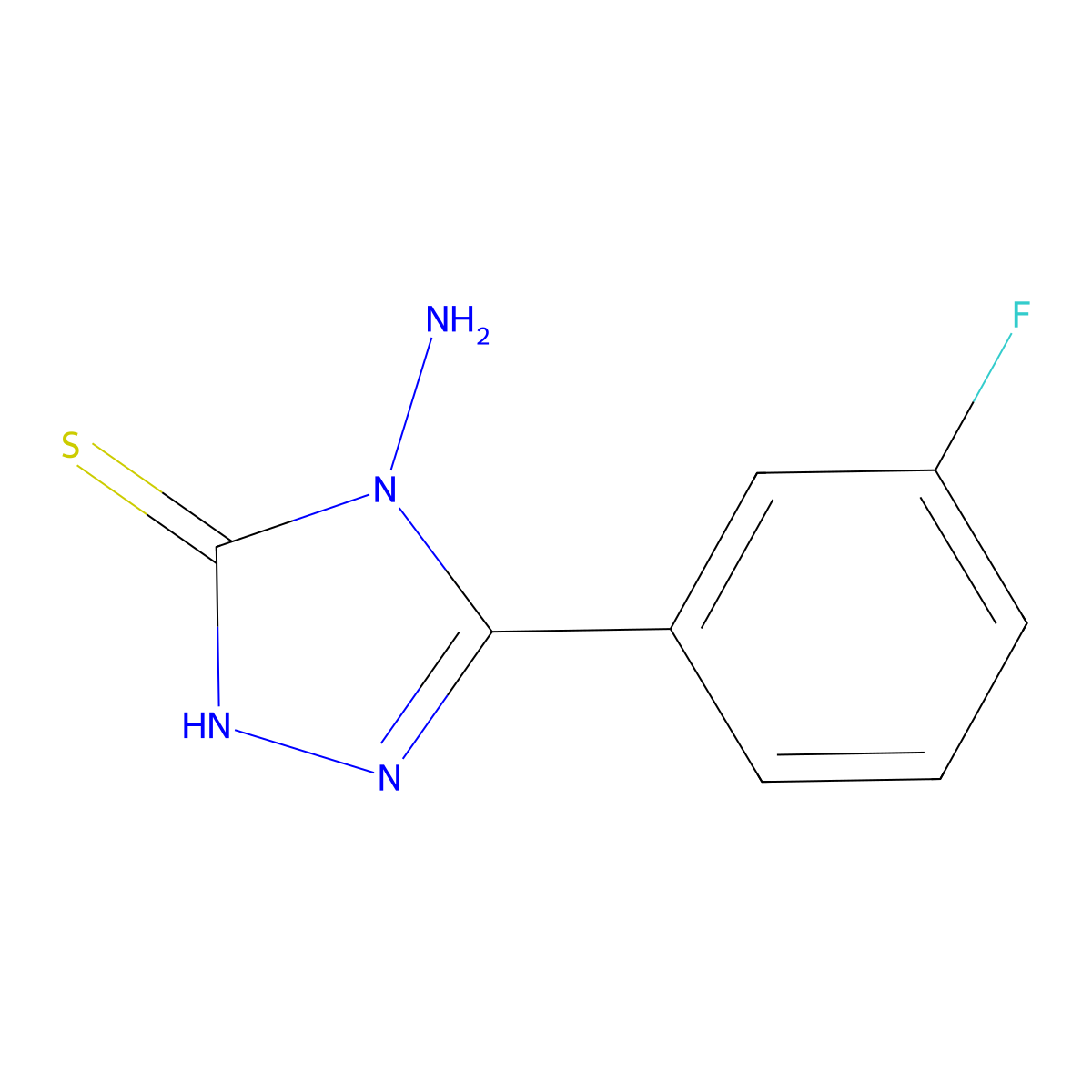 4-amino-5-(3-fluorophenyl)-4H-1,2,4-triazole-3-thiol molecular structure, CAS 124980-06-9