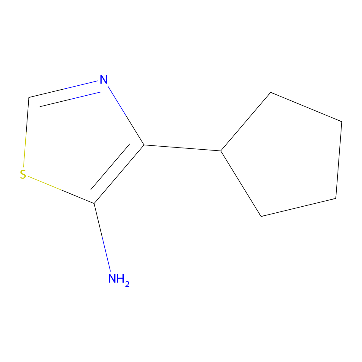 4-Cyclopentyl-1,3-thiazol-5-amine molecular structure, CAS 1249801-80-6