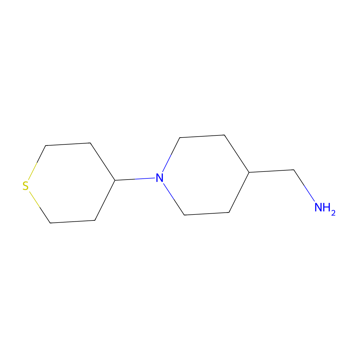 [1-(Thian-4-yl)piperidin-4-yl]methanamine molecular structure, CAS 1249802-33-2