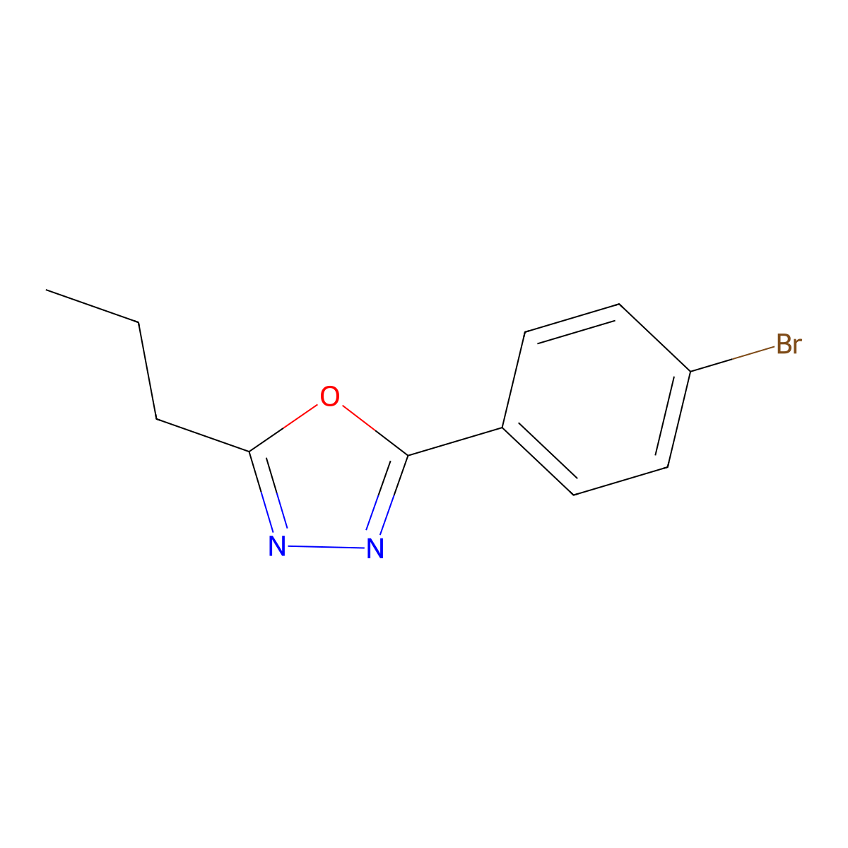 2-(4-Bromophenyl)-5-propyl-1,3,4-oxadiazole molecular structure, CAS 1249802-56-9