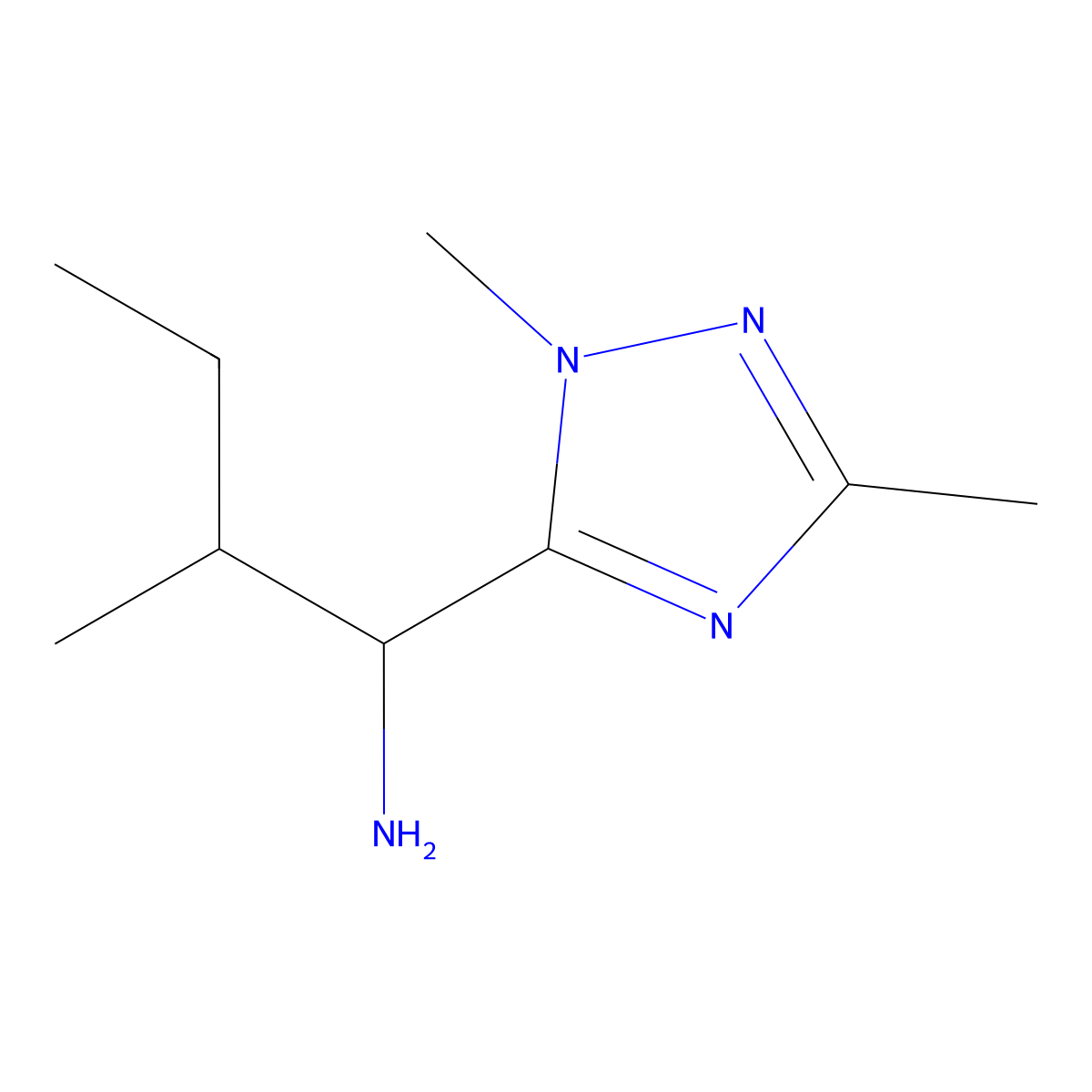 1-(1,3-Dimethyl-1h-1,2,4-triazol-5-yl)-2-methylbutan-1-amine molecular structure, CAS 1249805-94-4