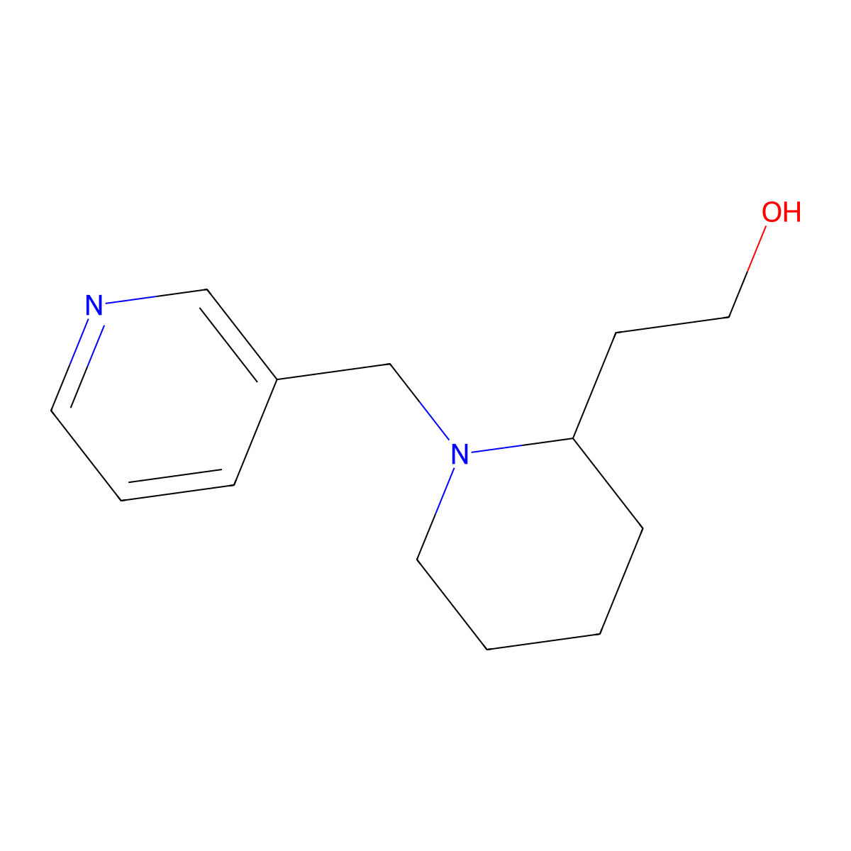 2-{1-[(Pyridin-3-yl)methyl]piperidin-2-yl}ethan-1-ol molecular structure, CAS 1249806-18-5