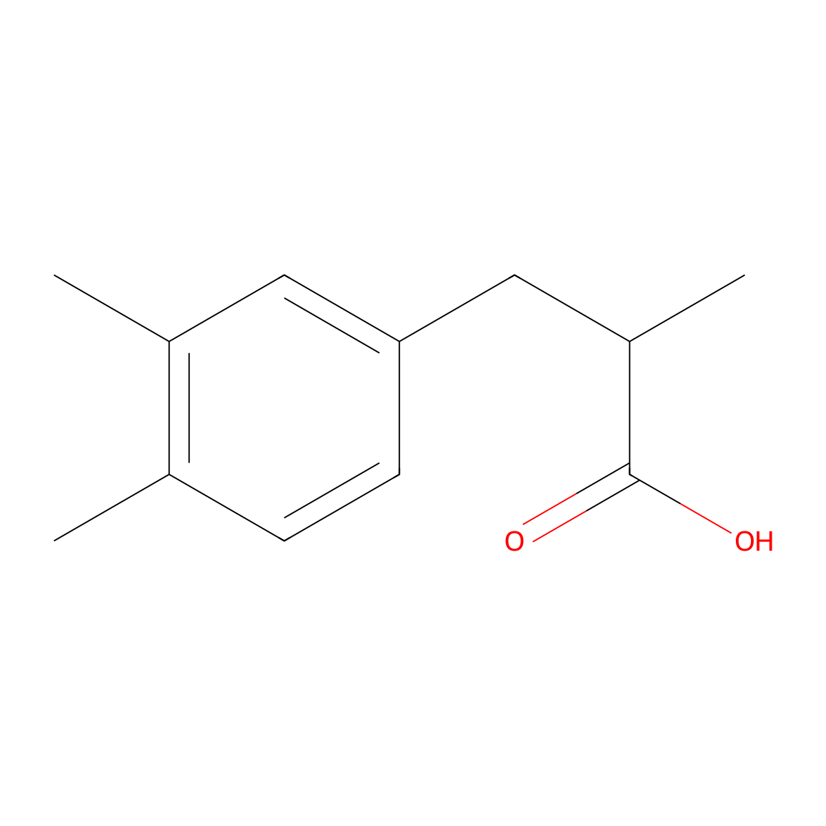 3-(3,4-Dimethylphenyl)-2-methylpropanoic acid molecular structure, CAS 1249807-44-0