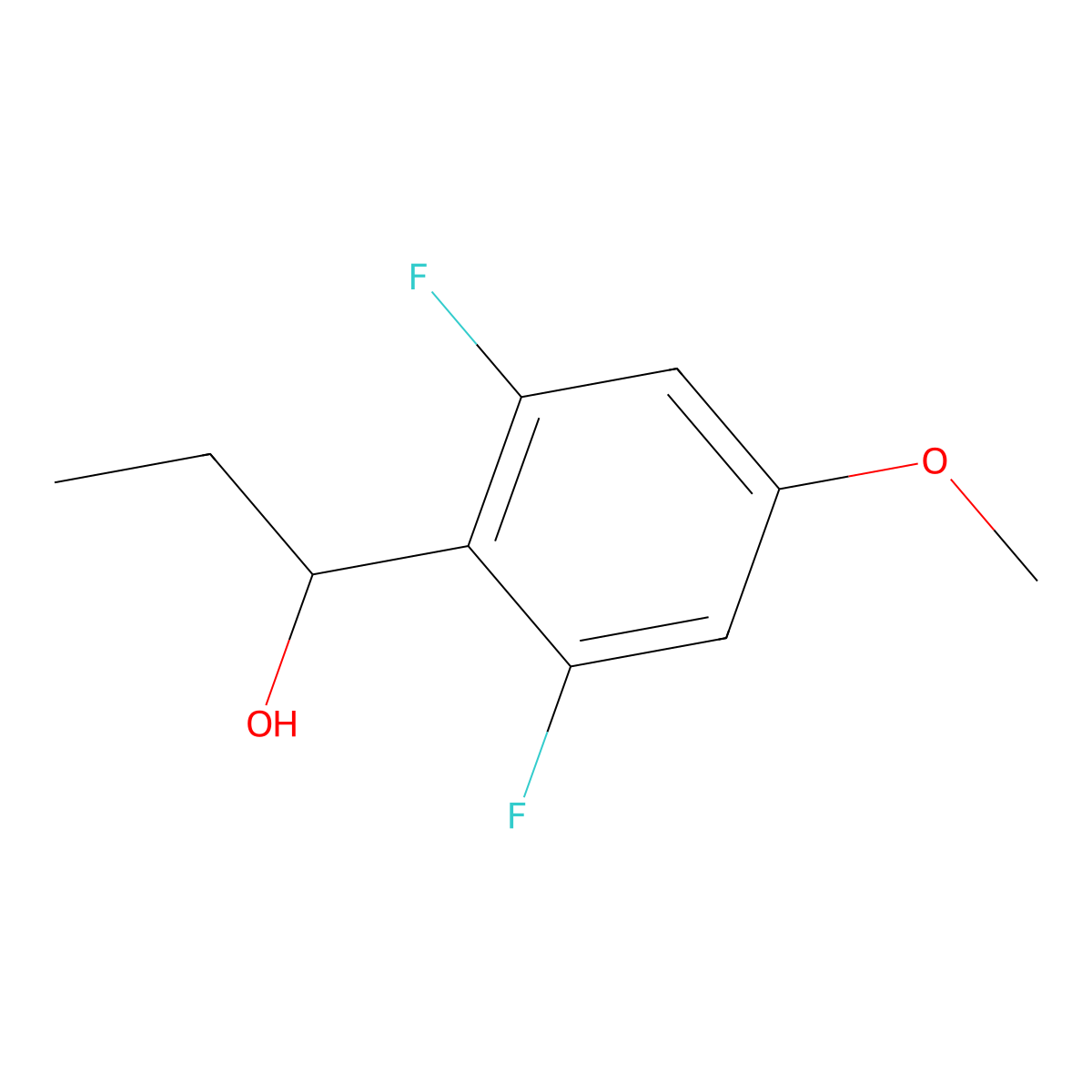 1-(2,6-Difluoro-4-methoxyphenyl)propan-1-ol molecular structure, CAS 1249808-03-4