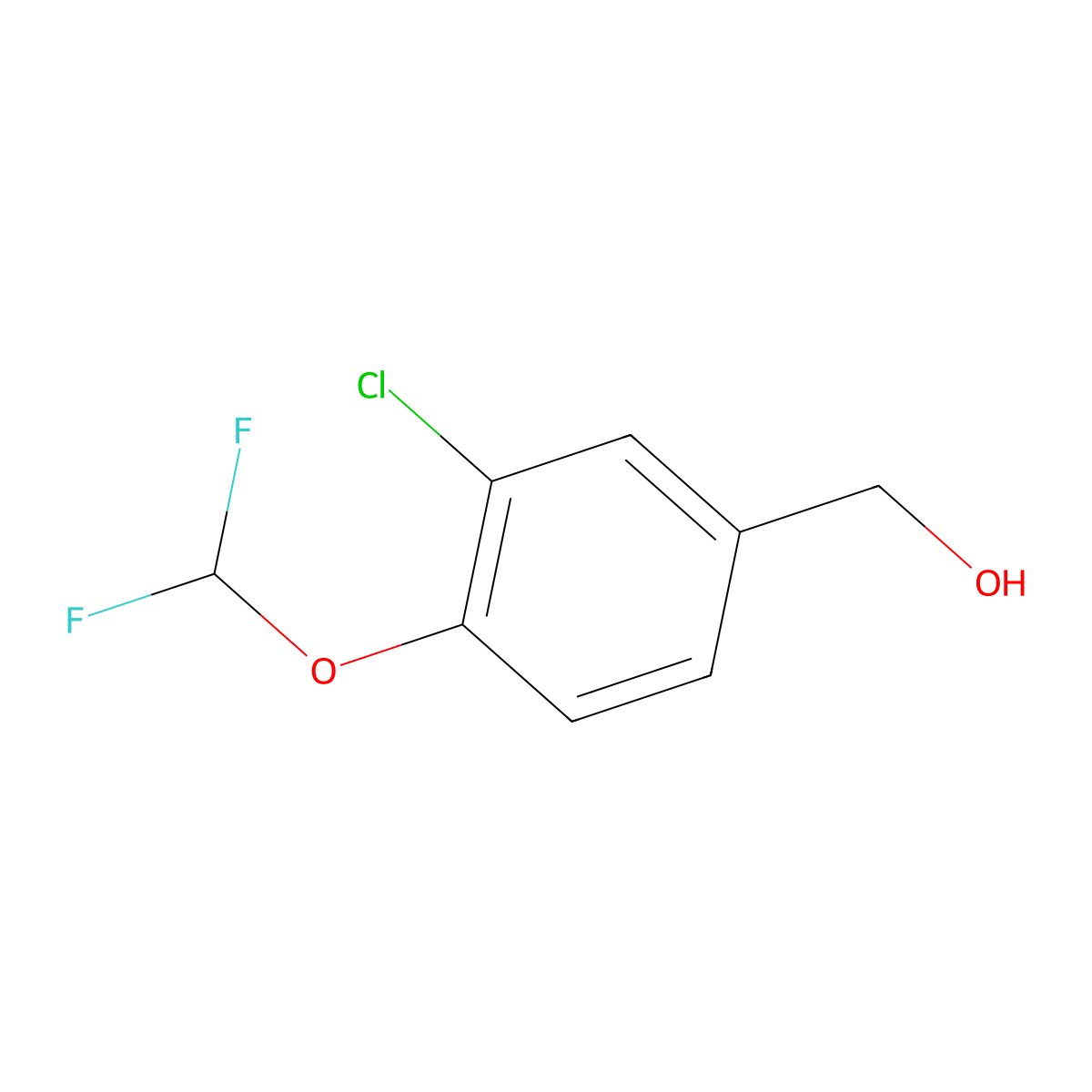 (3-Chloro-4-(difluoromethoxy)phenyl)methanol molecular structure, CAS 1249809-88-8