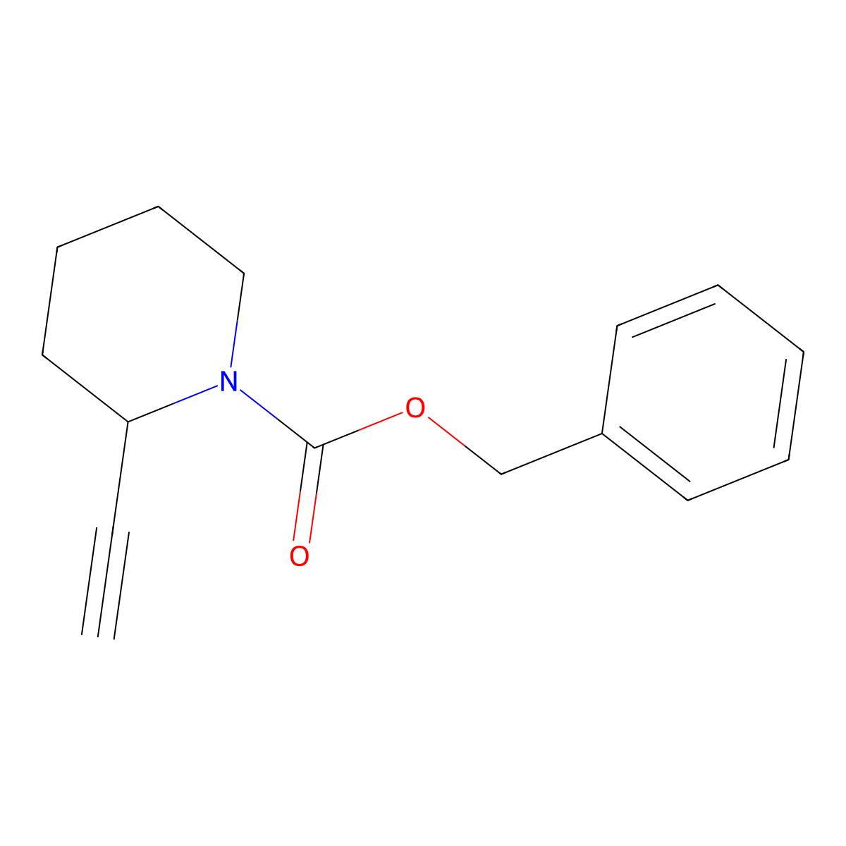 Benzyl 2-ethynylpiperidine-1-carboxylate molecular structure, CAS 124981-19-7