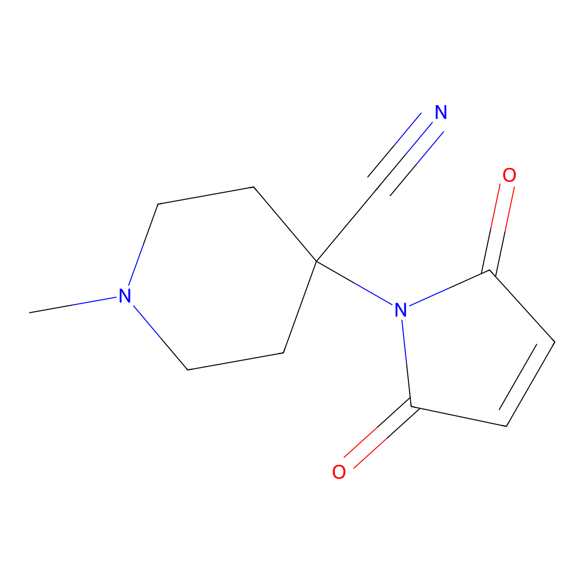 4-(2,5-dioxo-2,5-dihydro-1H-pyrrol-1-yl)-1-methylpiperidine-4-carbonitrile molecular structure, CAS 1249810-45-4