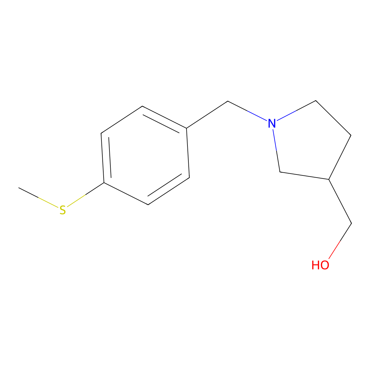 (1-{[4-(Methylsulfanyl)phenyl]methyl}pyrrolidin-3-yl)methanol molecular structure, CAS 1249810-82-9
