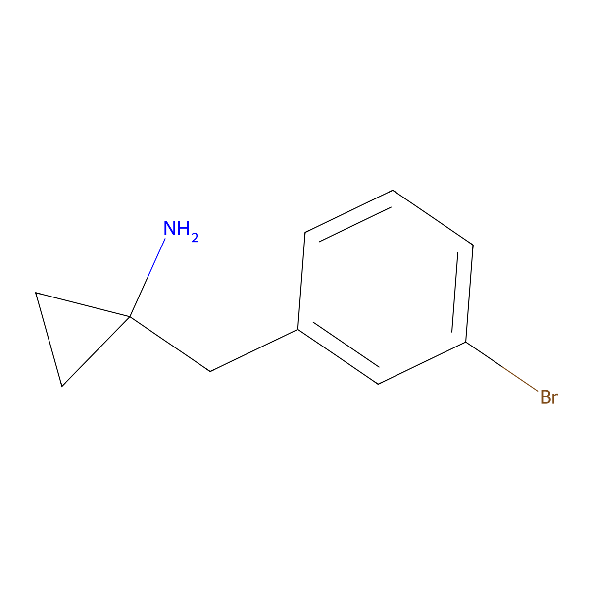 1-[(3-Bromophenyl)methyl]cyclopropan-1-amine molecular structure, CAS 1249810-91-0