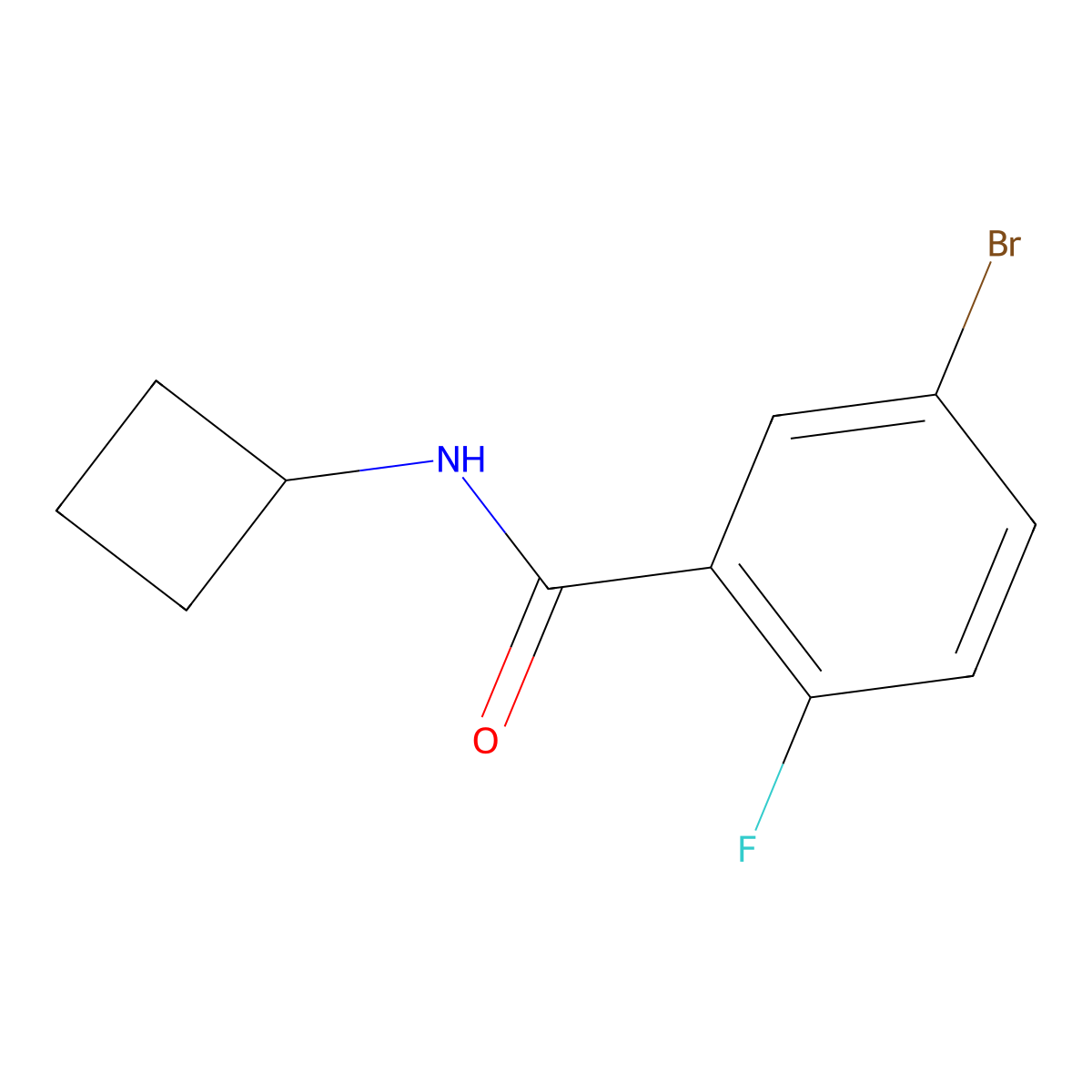 5-bromo-N-cyclobutyl-2-fluorobenzamide molecular structure, CAS 1249811-13-9