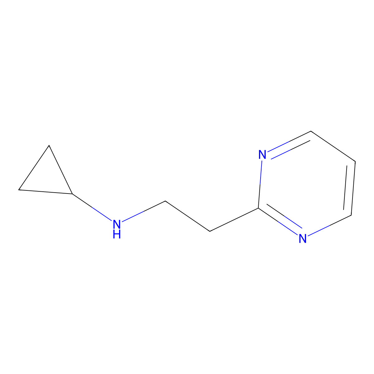N-[2-(pyrimidin-2-yl)ethyl]cyclopropanamine molecular structure, CAS 1249811-16-2