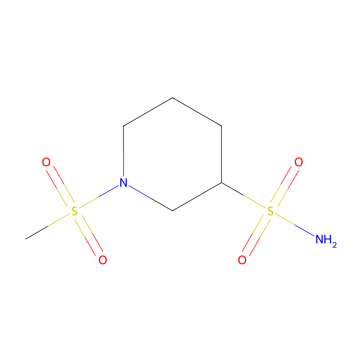 1-Methanesulfonylpiperidine-3-sulfonamide molecular structure, CAS 1249811-80-0