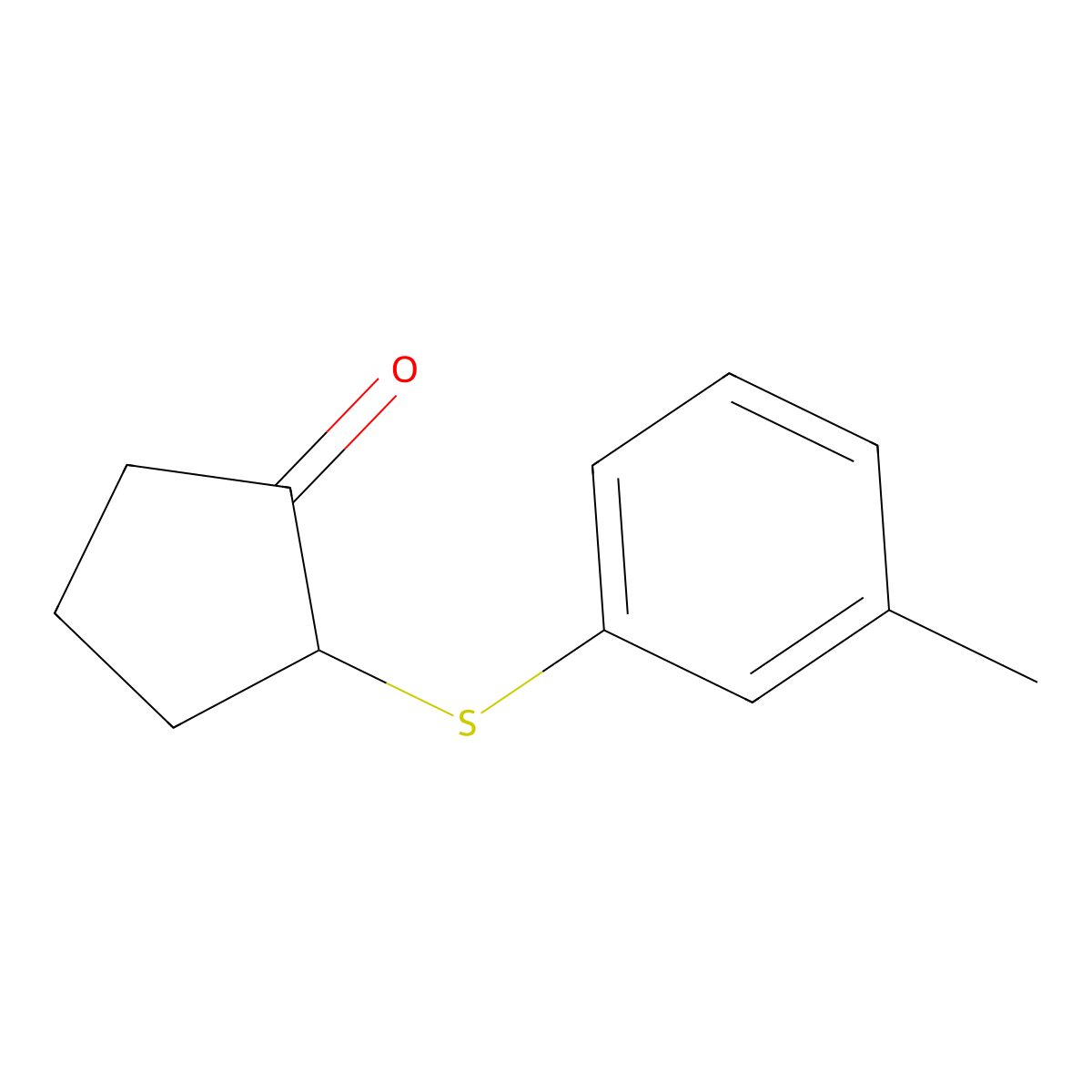 2-[(3-Methylphenyl)sulfanyl]cyclopentan-1-one molecular structure, CAS 1249812-38-1