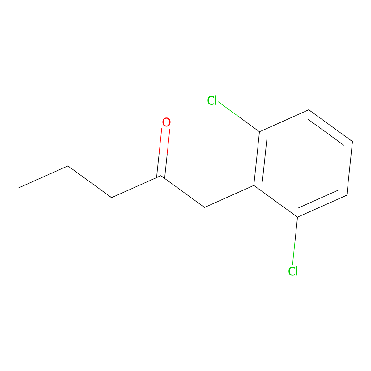 1-(2,6-Dichlorophenyl)pentan-2-one molecular structure, CAS 1249813-37-3