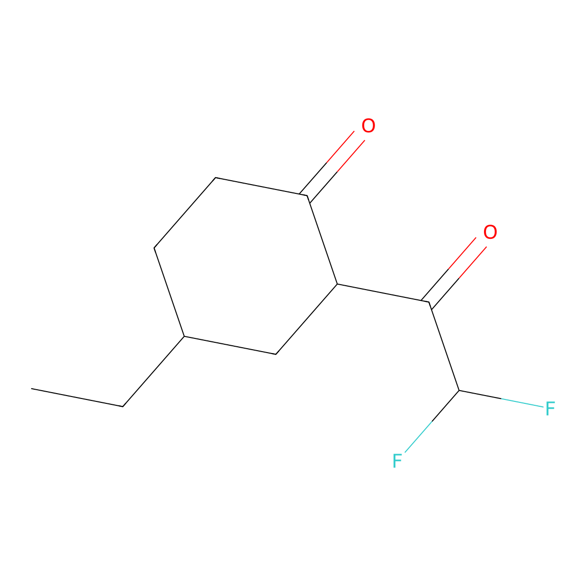 2-(2,2-Difluoroacetyl)-4-ethylcyclohexan-1-one molecular structure, CAS 1249813-89-5