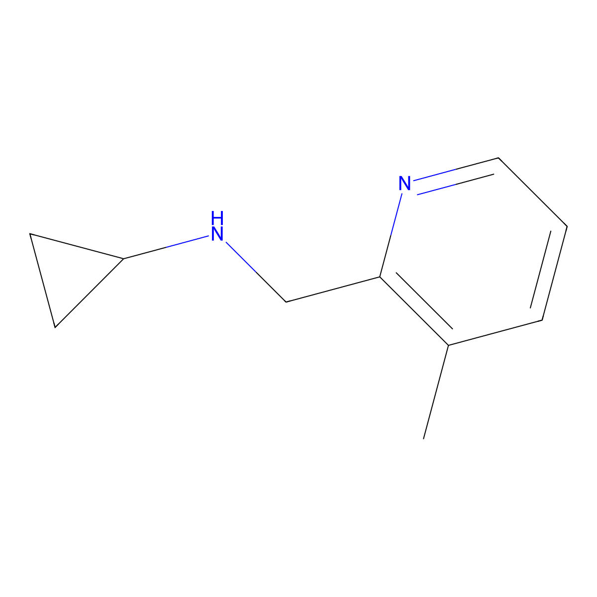 N-[(3-methylpyridin-2-yl)methyl]cyclopropanamine molecular structure, CAS 1249817-01-3