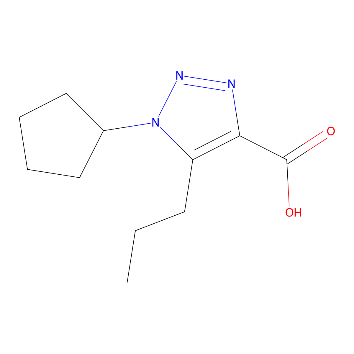 1-Cyclopentyl-5-propyl-1h-1,2,3-triazole-4-carboxylic acid molecular structure, CAS 1249817-20-6