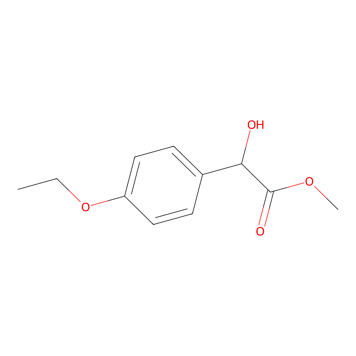Methyl 2-(4-ethoxyphenyl)-2-hydroxyacetate molecular structure, CAS 1249819-89-3