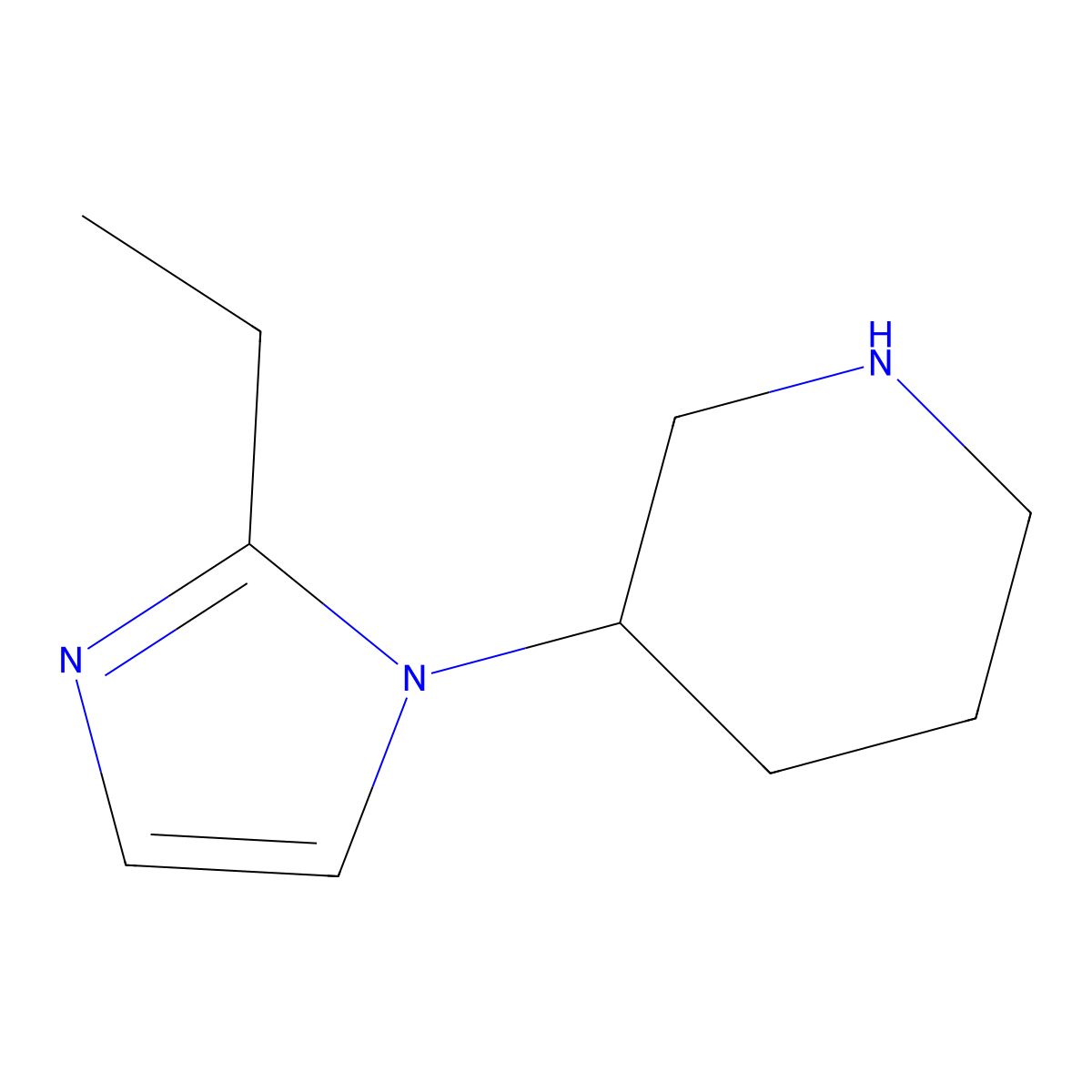 3-(2-ethyl-1H-imidazol-1-yl)piperidine molecular structure, CAS 1249820-42-5