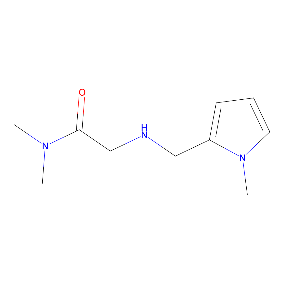 N,N-Dimethyl-2-{[(1-methyl-1H-pyrrol-2-yl)methyl]amino}acetamide molecular structure, CAS 1249820-76-5