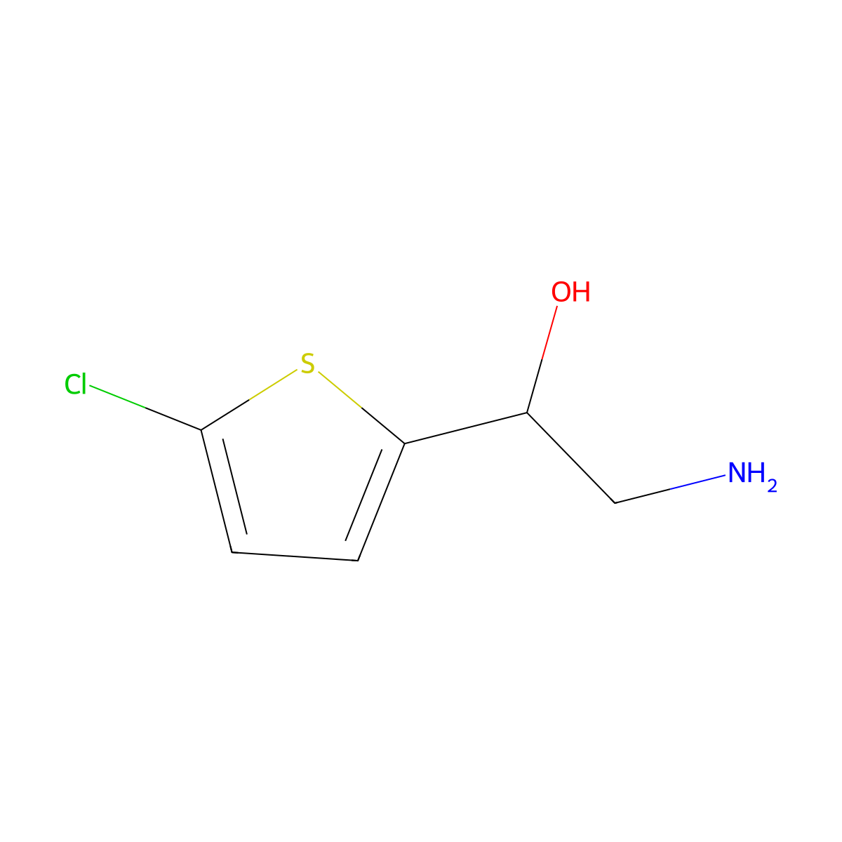 2-Amino-1-(5-chlorothiophen-2-yl)ethan-1-ol molecular structure, CAS 1249821-81-5