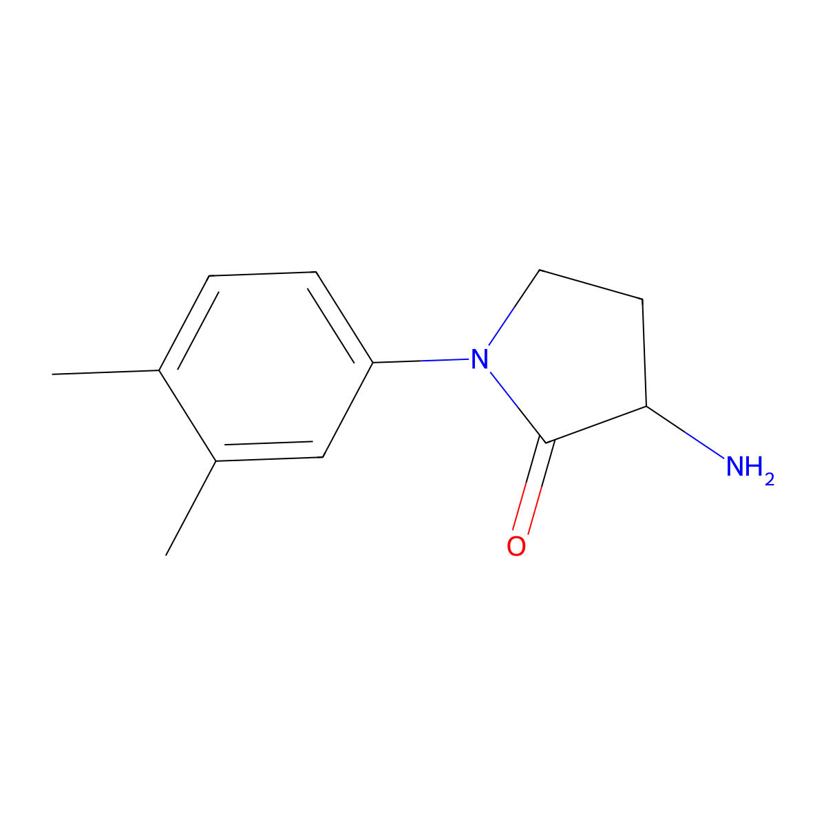 3-Amino-1-(3,4-dimethylphenyl)pyrrolidin-2-one molecular structure, CAS 1249823-00-4