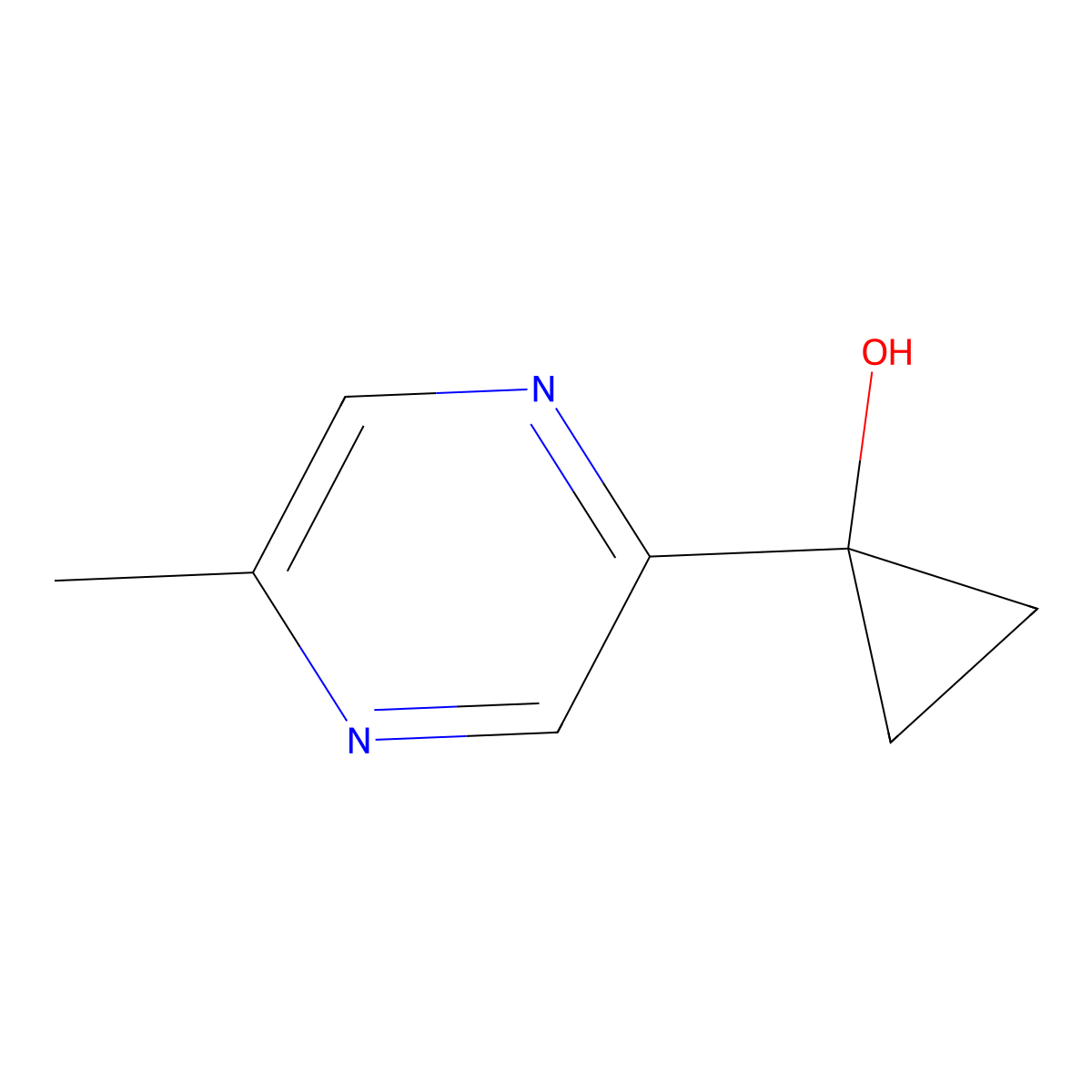 1-(5-Methylpyrazin-2-yl)cyclopropan-1-ol molecular structure, CAS 1249828-67-8