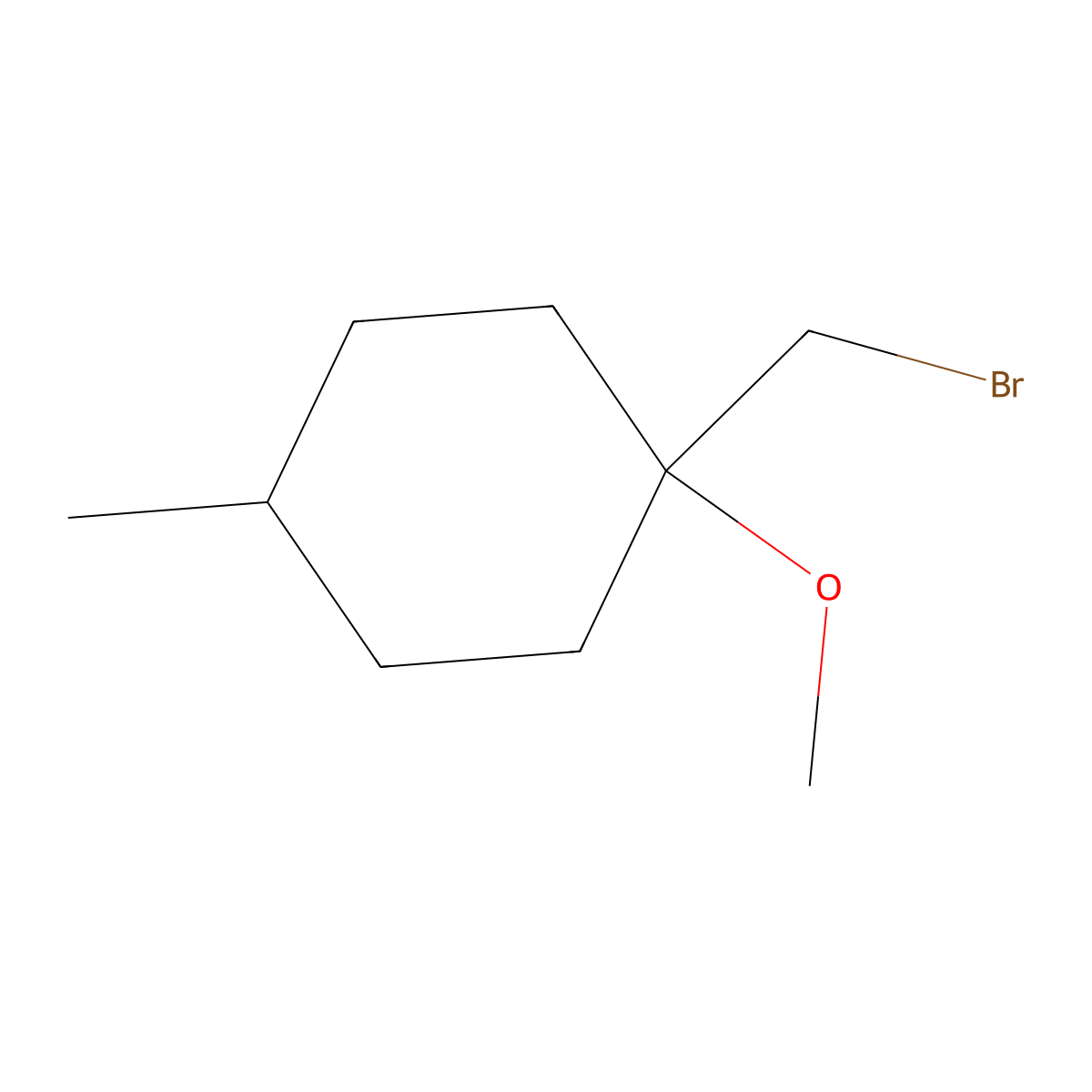 1-(Bromomethyl)-1-methoxy-4-methylcyclohexane molecular structure, CAS 1249829-53-5
