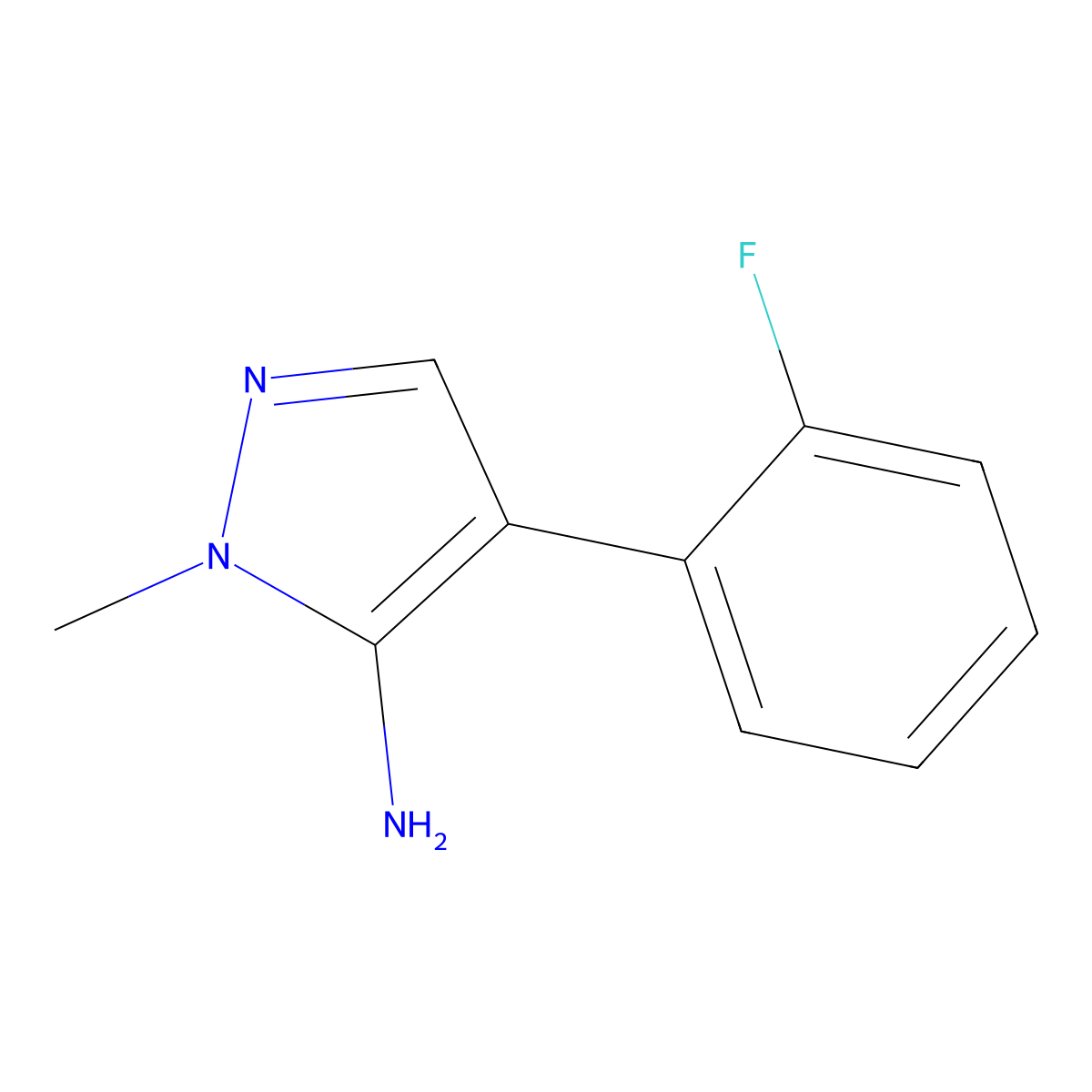4-(2-Fluorophenyl)-1-methyl-1H-pyrazol-5-amine molecular structure, CAS 1249829-92-2