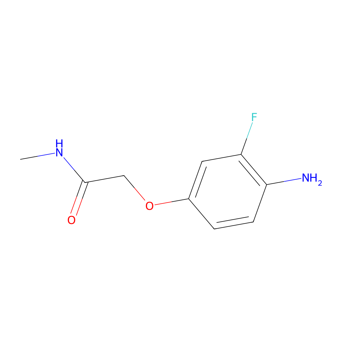 2-(4-amino-3-fluorophenoxy)-N-methylacetamide molecular structure, CAS 1249832-44-7