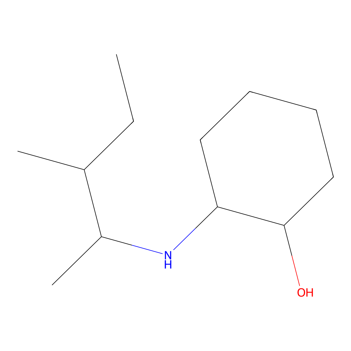 2-[(3-Methylpentan-2-yl)amino]cyclohexan-1-ol molecular structure, CAS 1249833-64-4