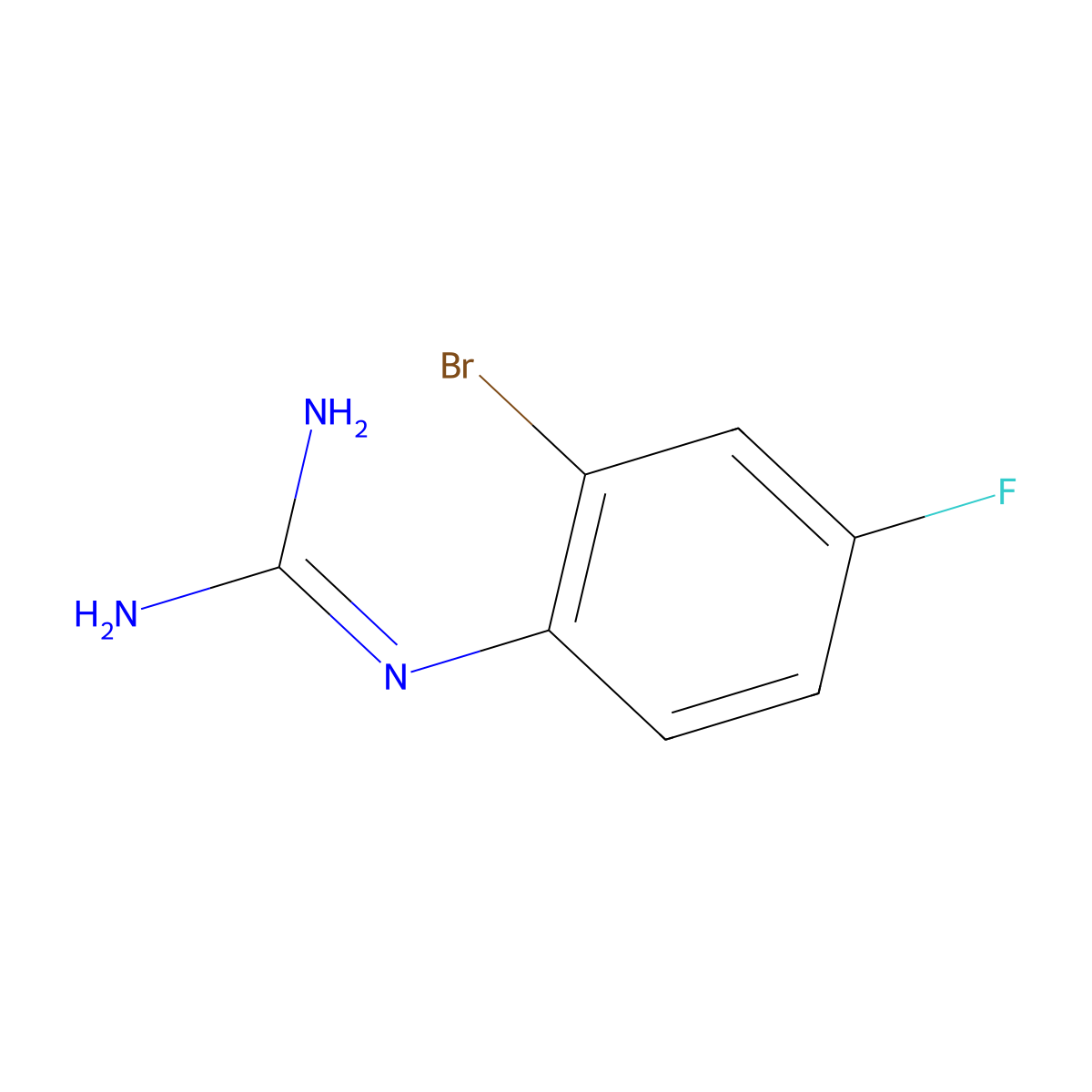 1-(2-Bromo-4-fluorophenyl)guanidine molecular structure, CAS 1249835-05-9