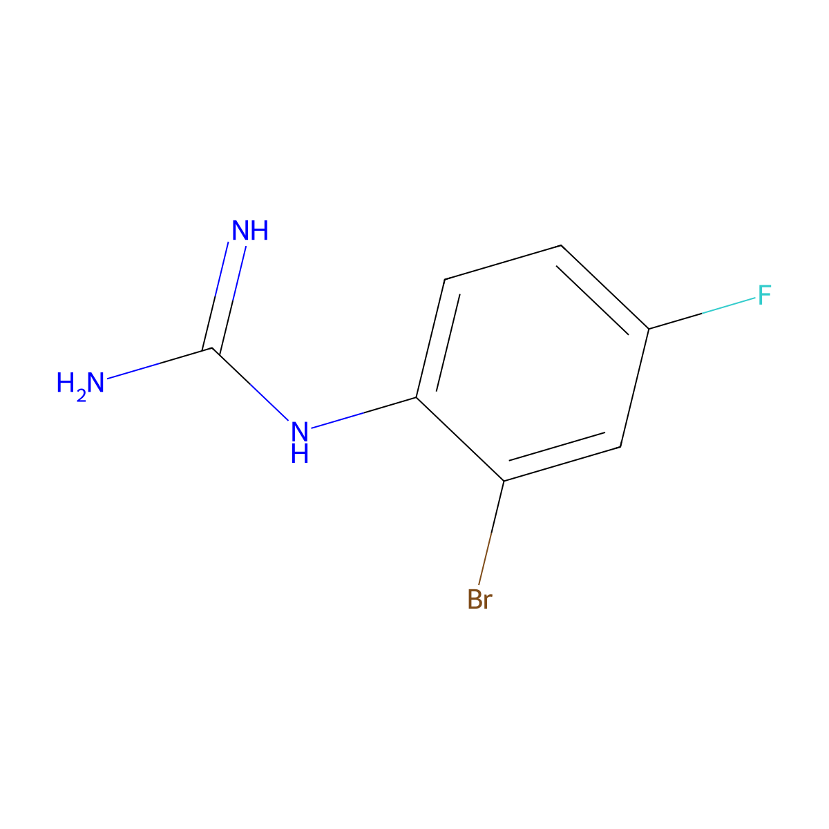 1-(2-Bromo-4-fluorophenyl)guanidine molecular structure, CAS 1249835-05-9