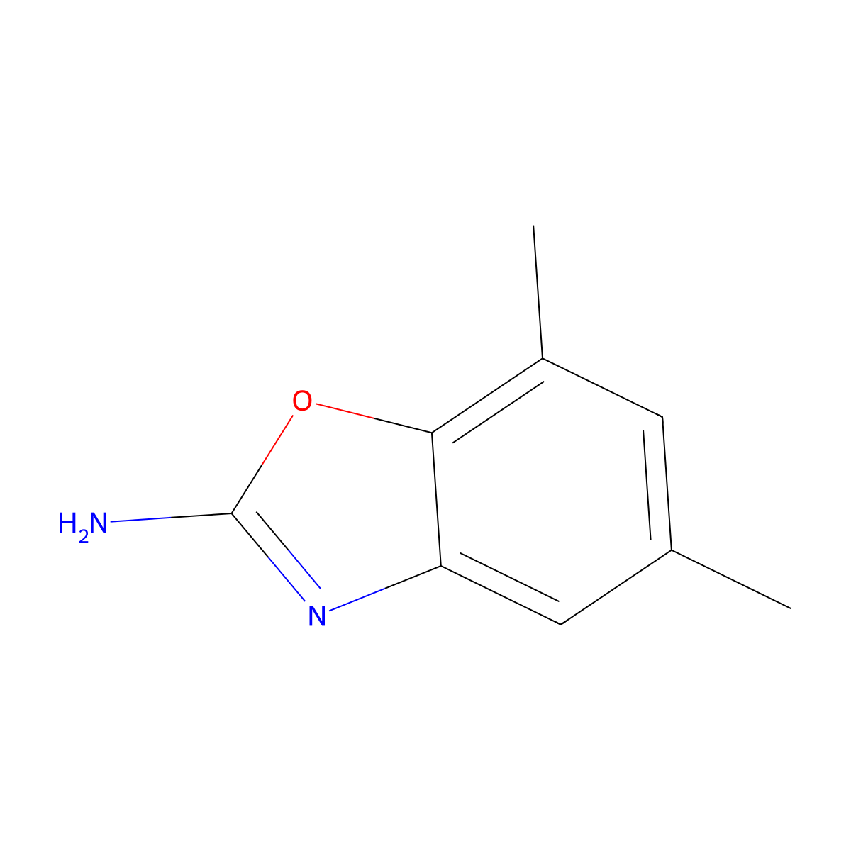 5,7-Dimethyl-1,3-benzoxazol-2-amine molecular structure, CAS 1249836-00-7