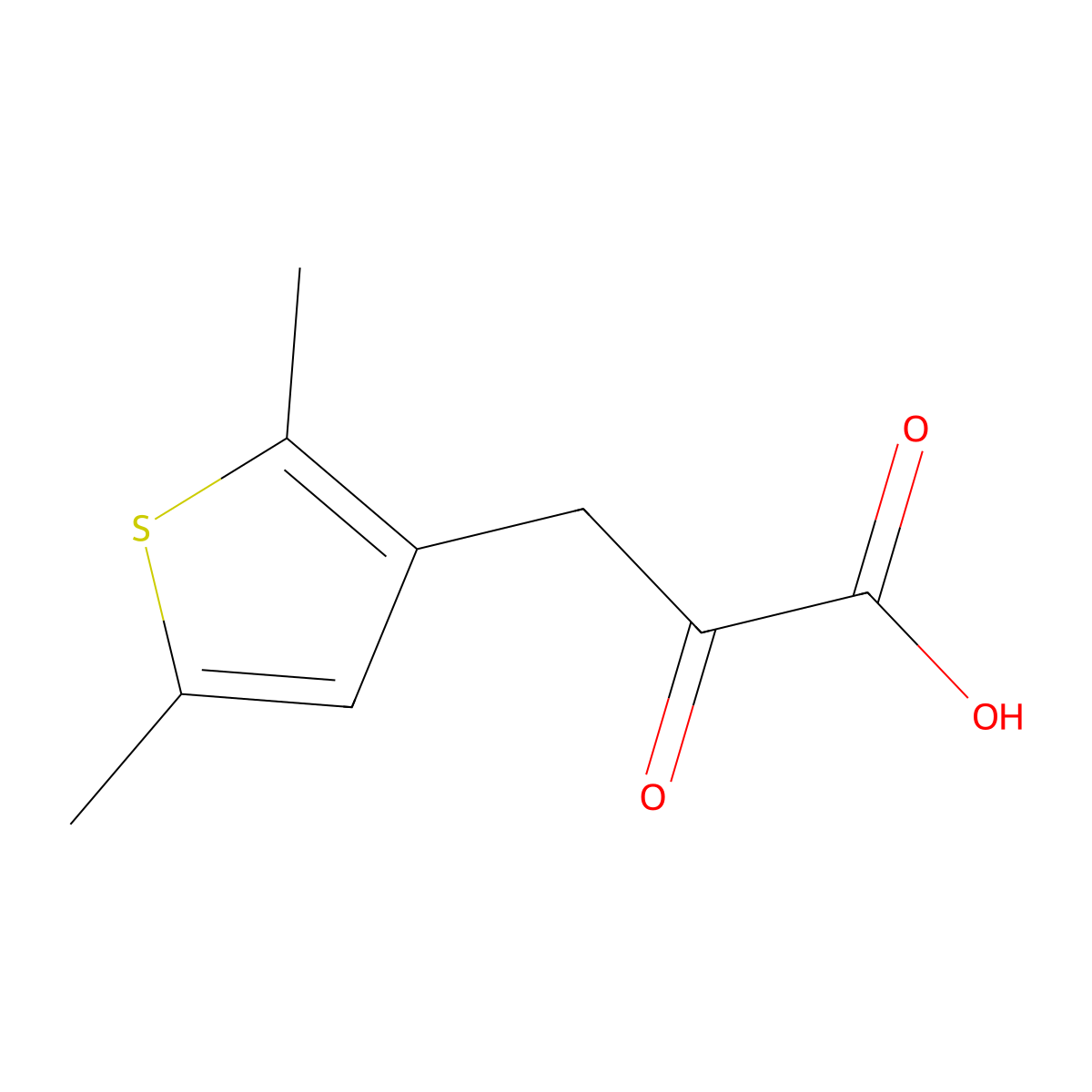 3-(2,5-Dimethylthiophen-3-yl)-2-oxopropanoic acid molecular structure, CAS 1249836-25-6
