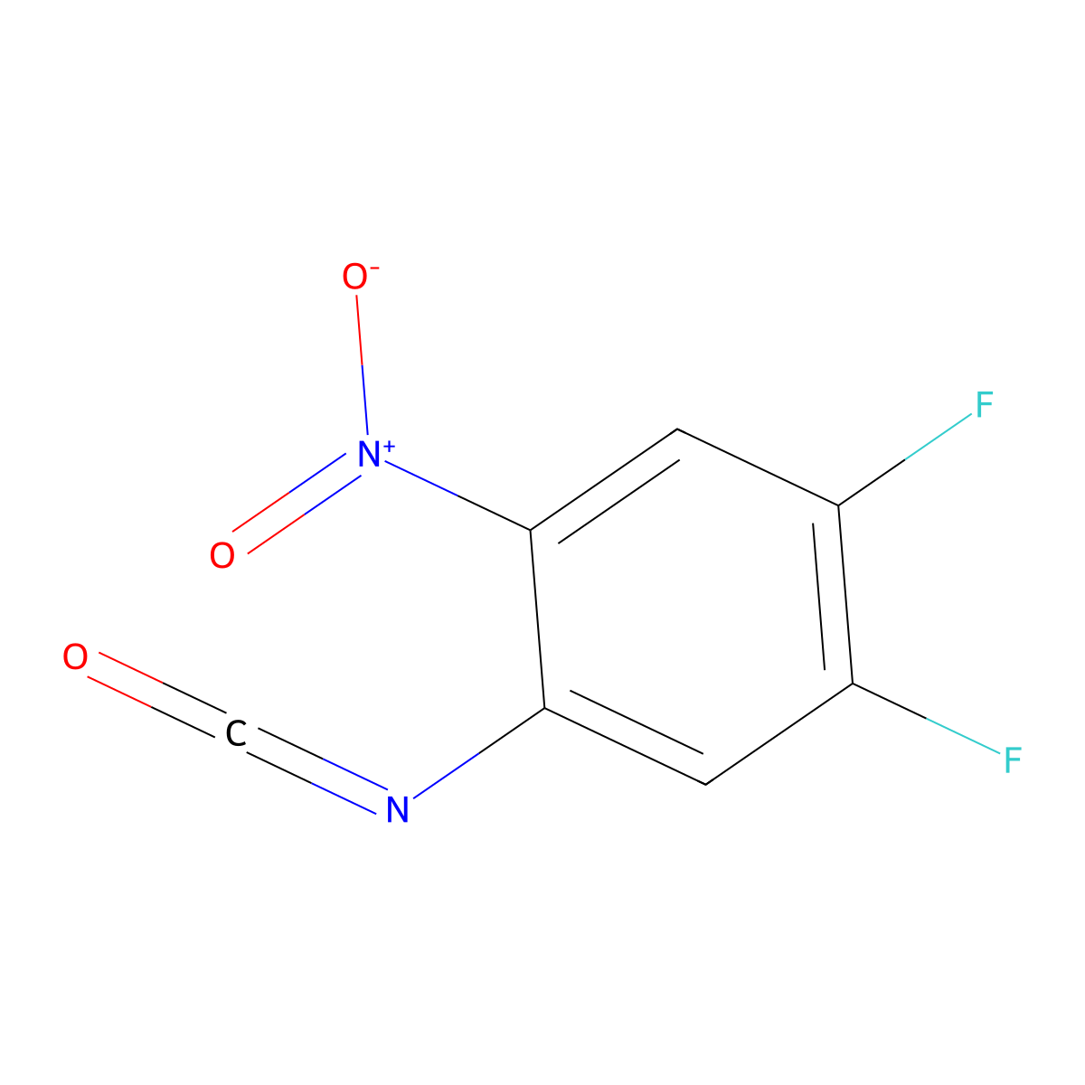 1,2-Difluoro-4-isocyanato-5-nitrobenzene molecular structure, CAS 1249838-16-1