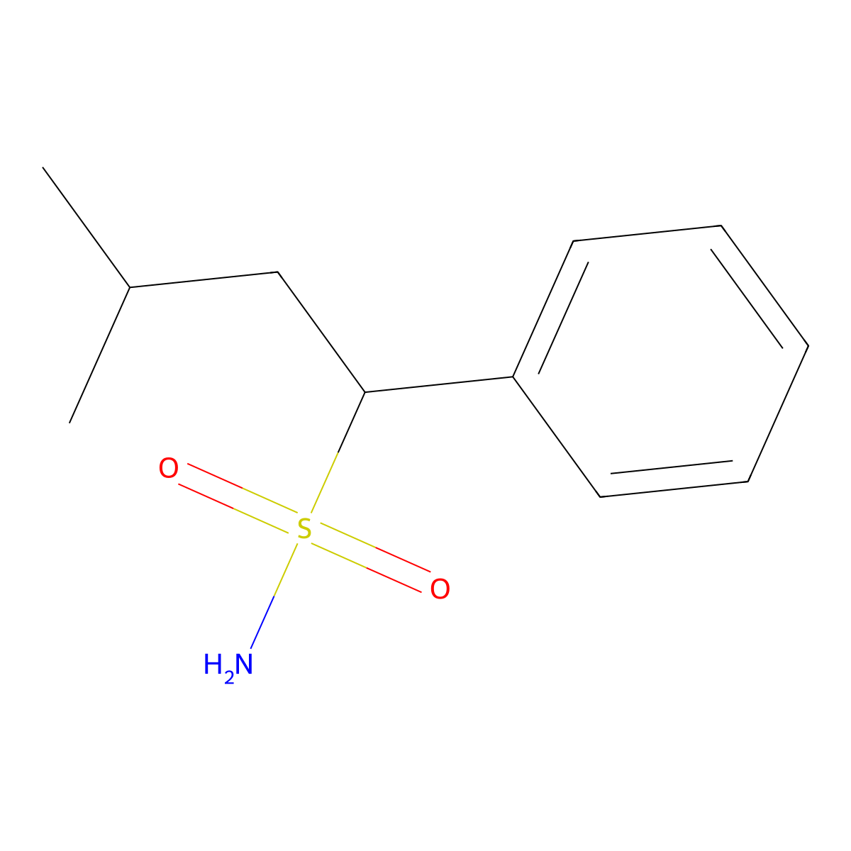 3-Methyl-1-phenylbutane-1-sulfonamide molecular structure, CAS 1249838-46-7