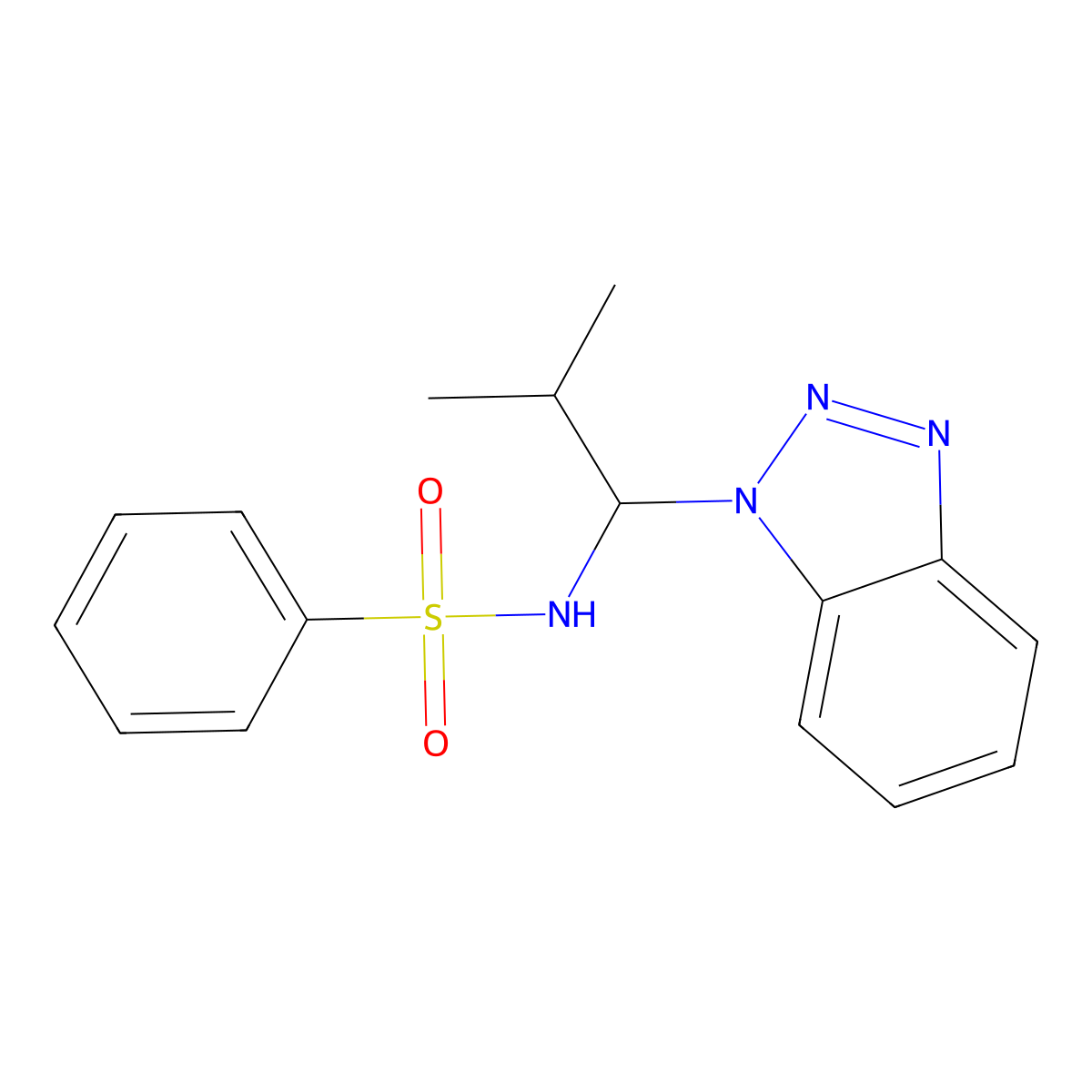N-[1-(1H-1,2,3-Benzotriazol-1-yl)-2-methylpropyl]benzenesulfonamide molecular structure, CAS 124984-79-8