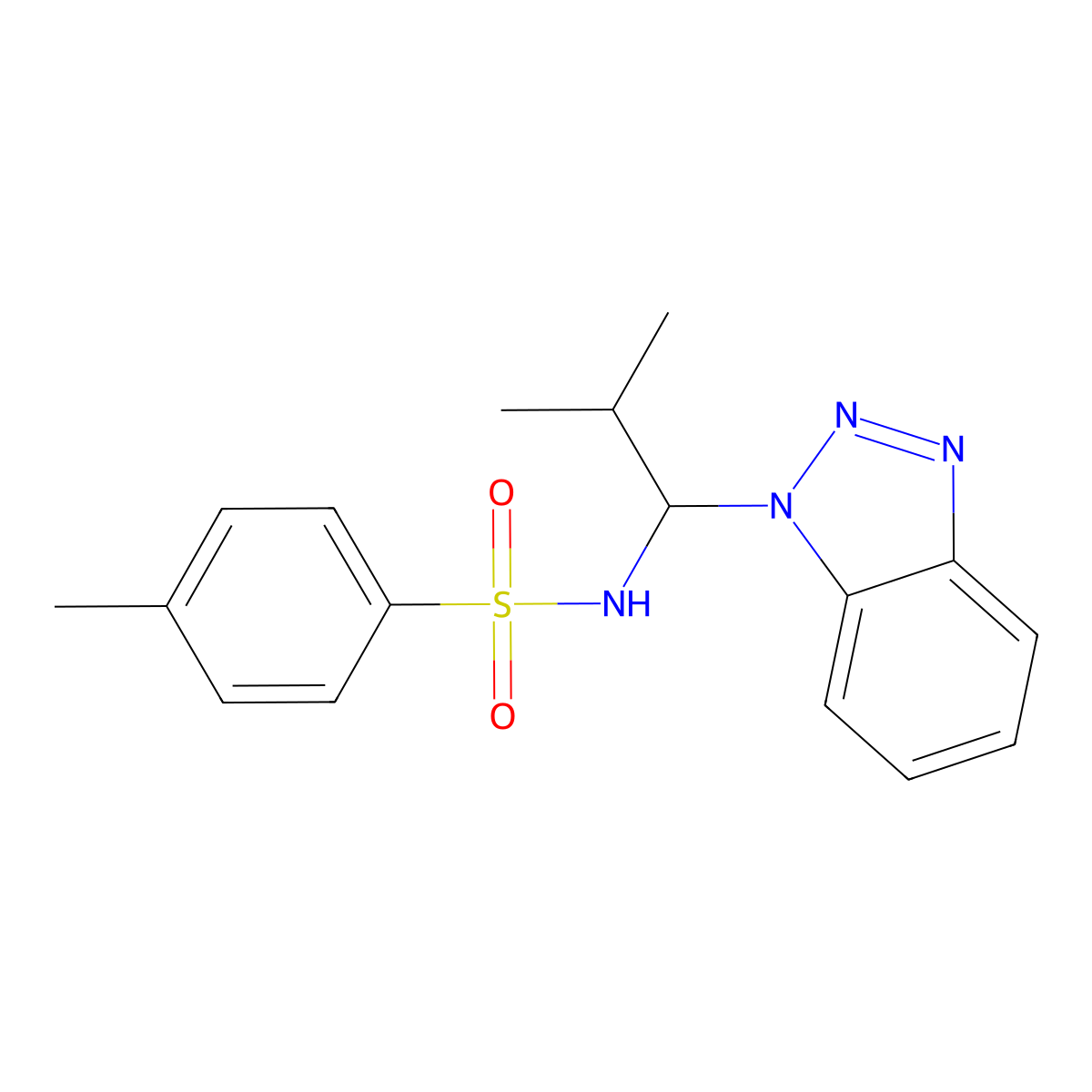 N-[1-(1H-1,2,3-Benzotriazol-1-yl)-2-methylpropyl]-4-methylbenzene-1-sulfonamide molecular structure, CAS 124984-83-4