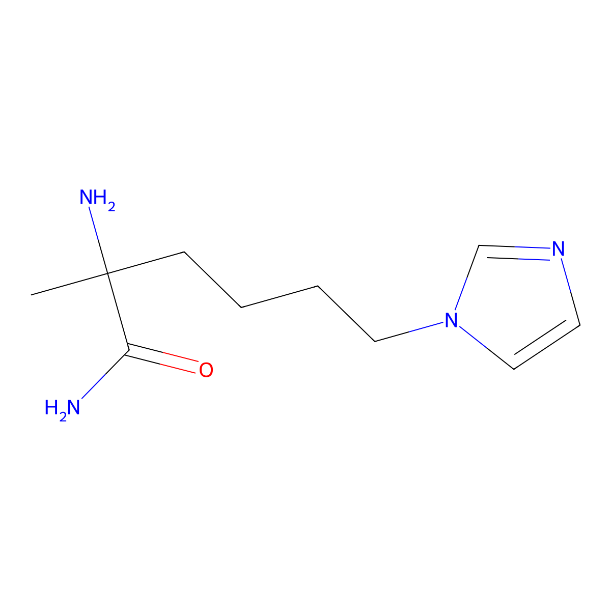 2-Amino-6-(1h-imidazol-1-yl)-2-methylhexanamide molecular structure, CAS 1249843-76-2