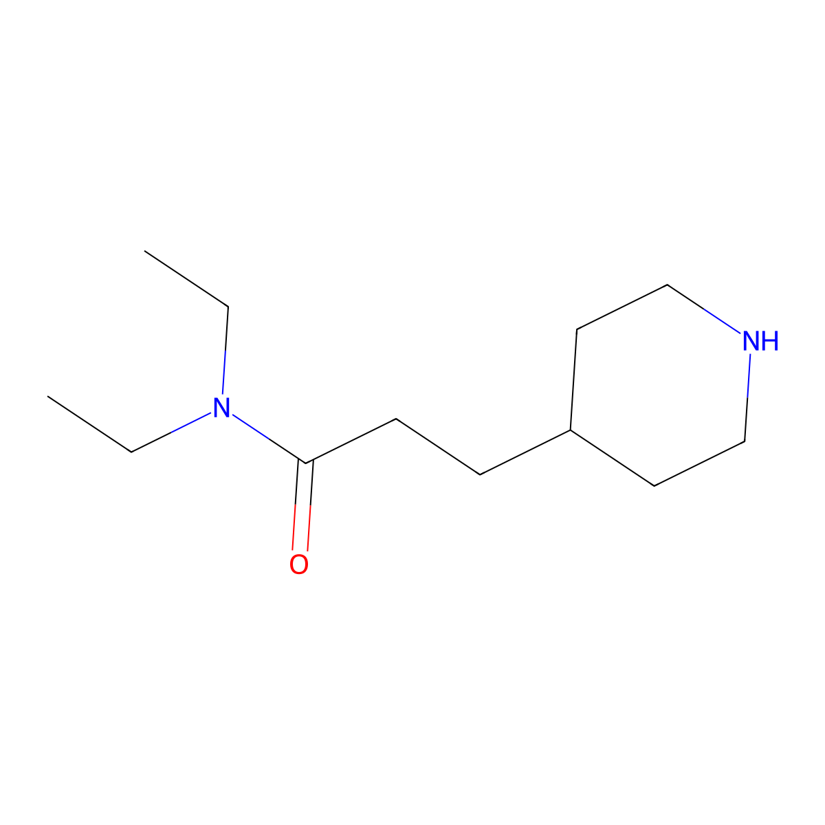 N,N-diethyl-3-(piperidin-4-yl)propanamide molecular structure, CAS 1249844-79-8